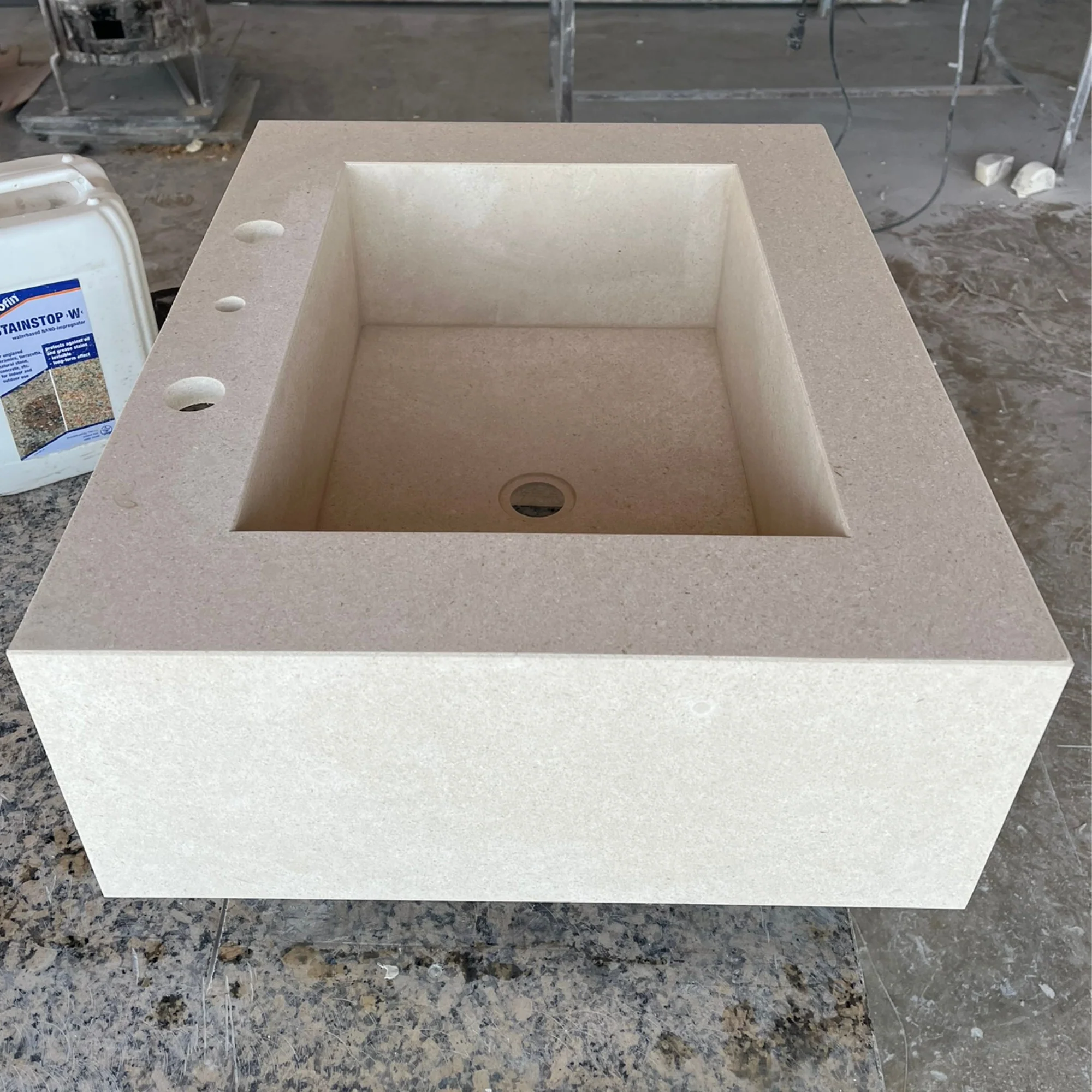 HANDCRAFTED CUSTOM LIMESTONE SINK (NS-051) - Image 6