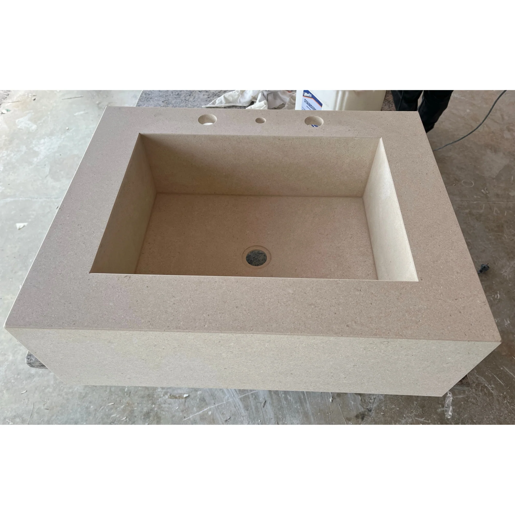 HANDCRAFTED CUSTOM LIMESTONE SINK (NS-051) - Image 8
