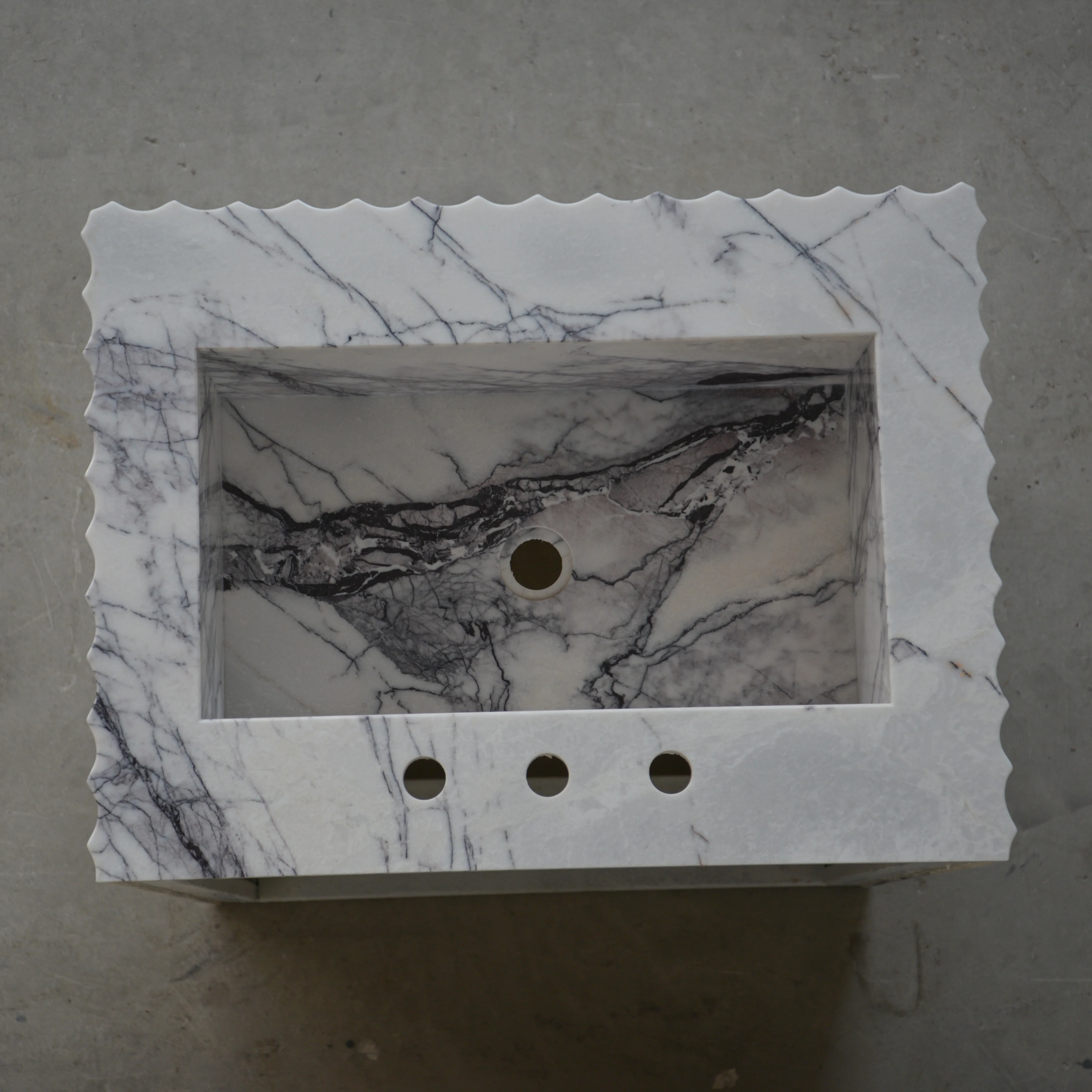 HANDCRAFTED CUSTOM PEDESTAL LILAC MARBLE SINK (NS-220) - Image 5