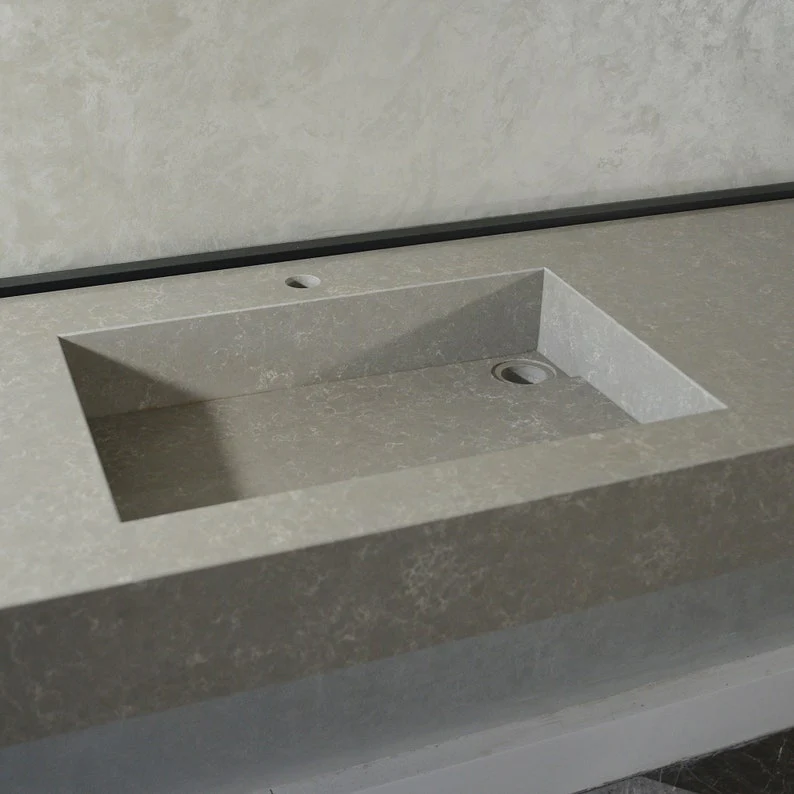 HANDCRAFTED CUSTOM GRAY QUARTZ SINK (QU-099) - Image 2