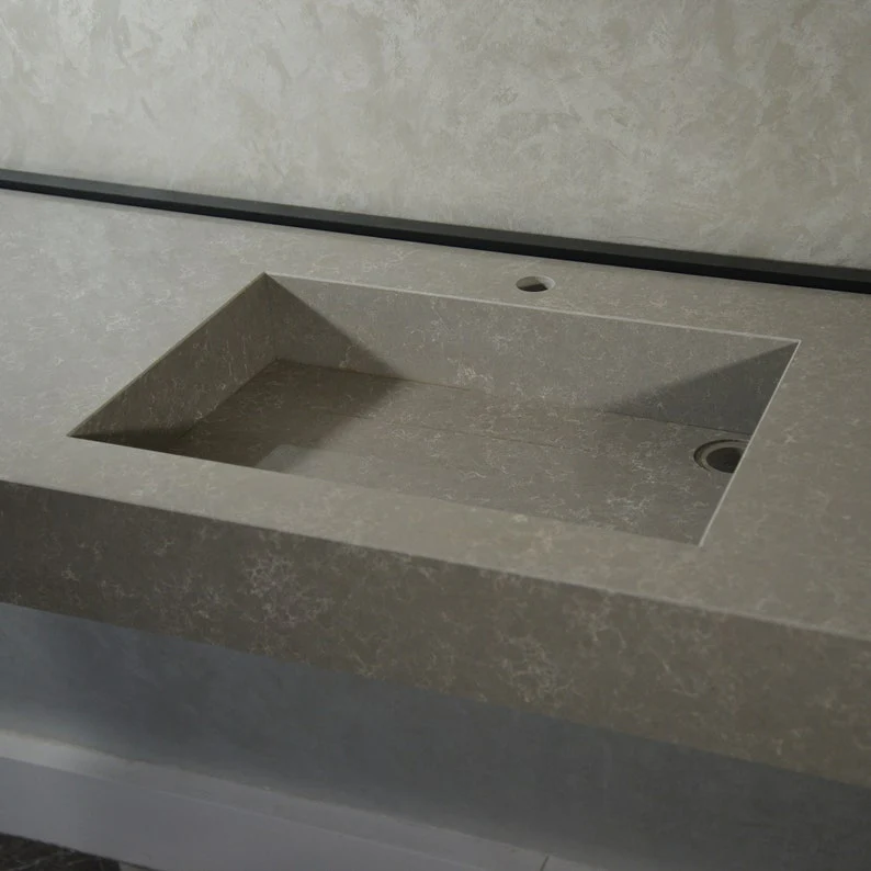 HANDCRAFTED CUSTOM GRAY QUARTZ SINK (QU-099) - Image 5