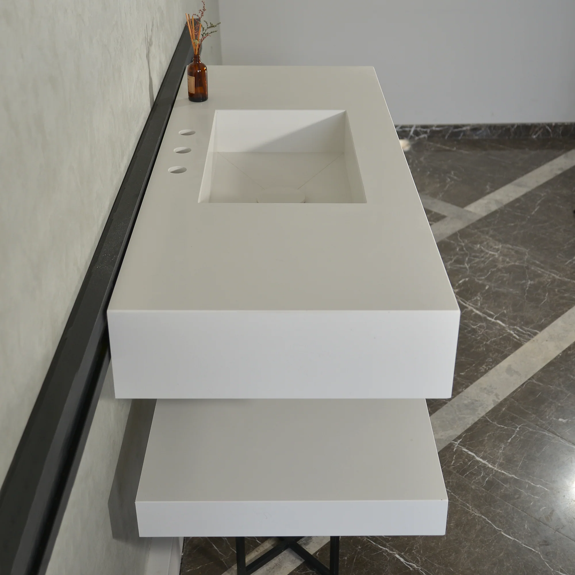 HANDCRAFTED CUSTOM QUARTZ SINK WITH SHIELF (QU-116) - Image 6
