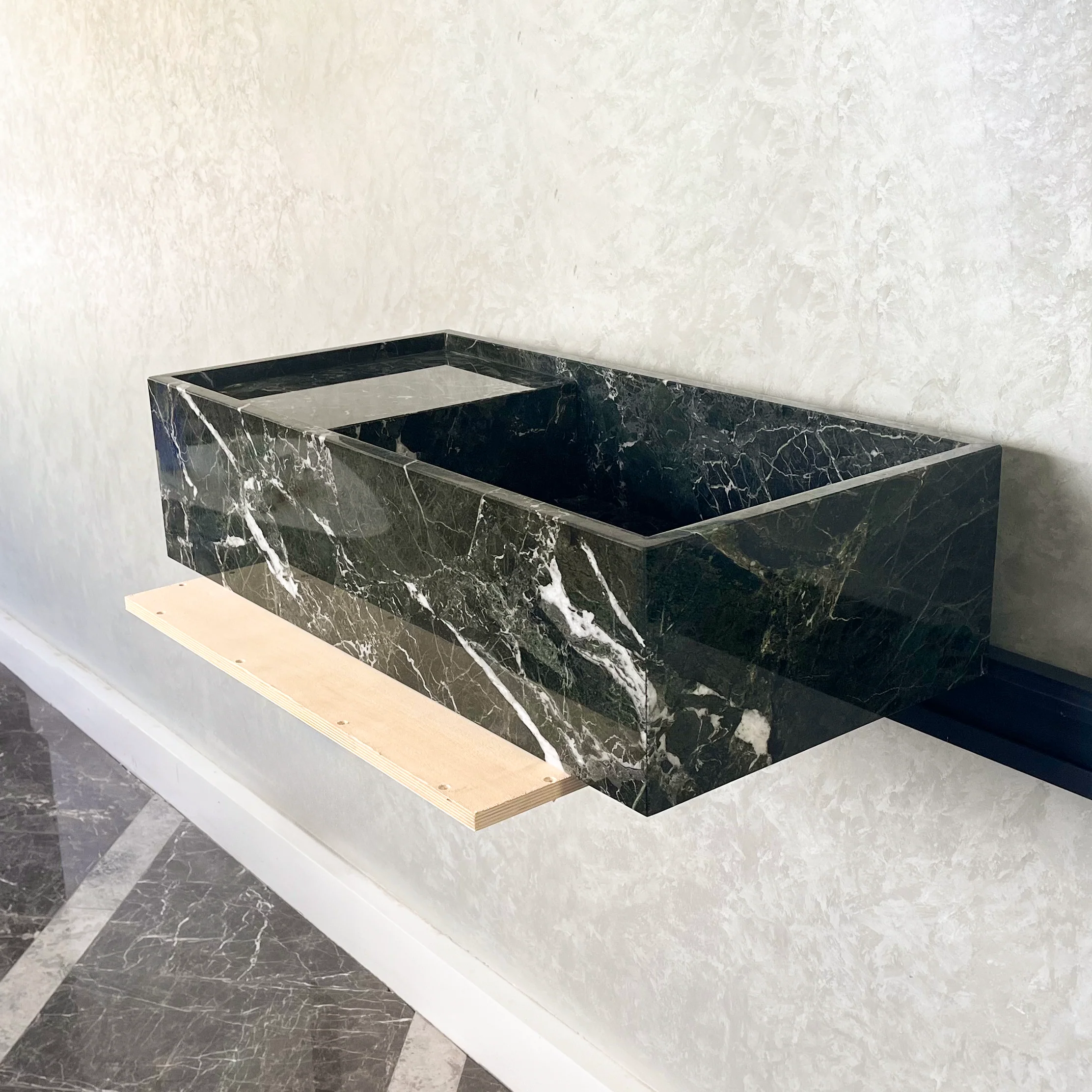HANDCRAFTED CUSTOM TEOS GREEN MARBLE SINK (NS-081) - Image 6