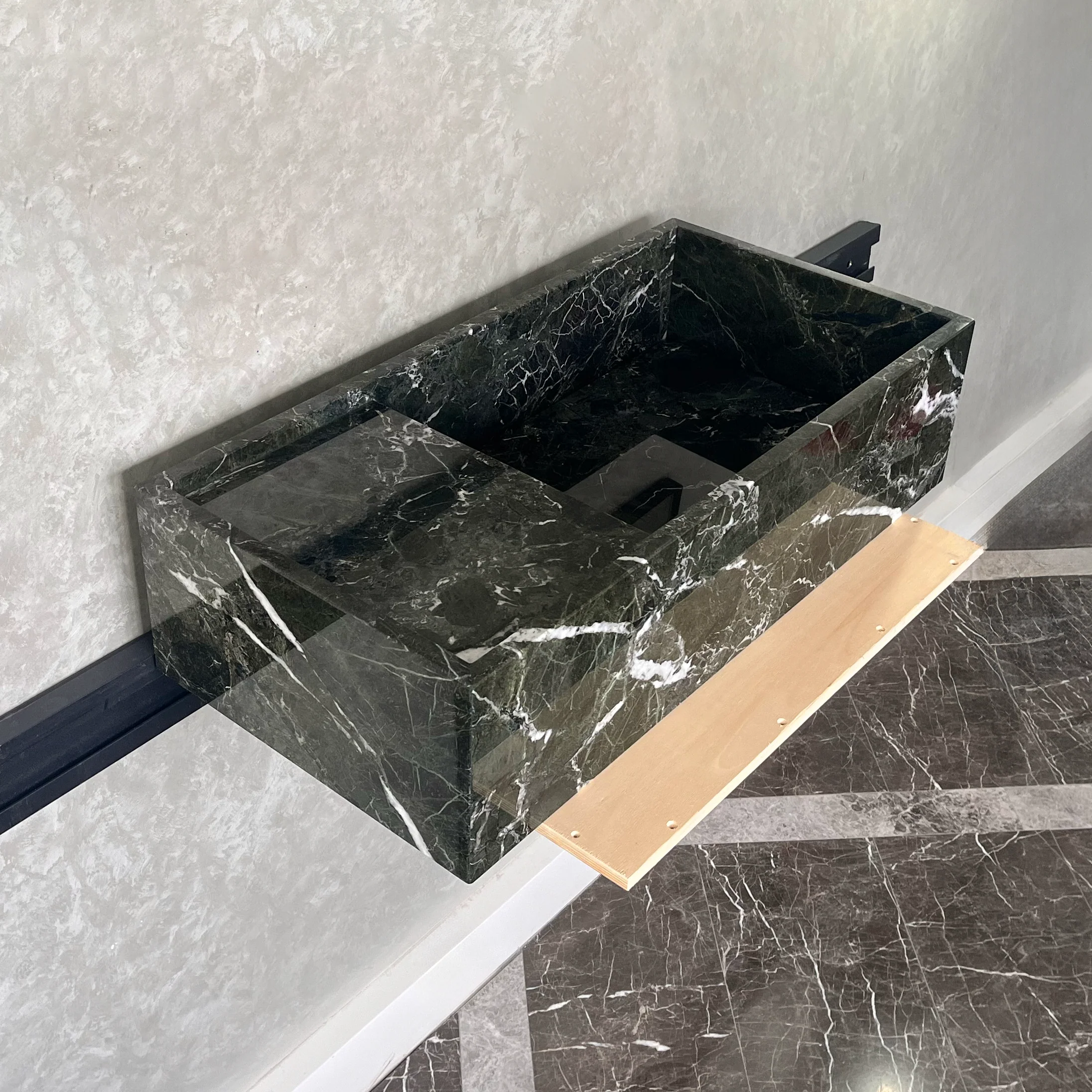 HANDCRAFTED CUSTOM TEOS GREEN MARBLE SINK (NS-081) - Image 7
