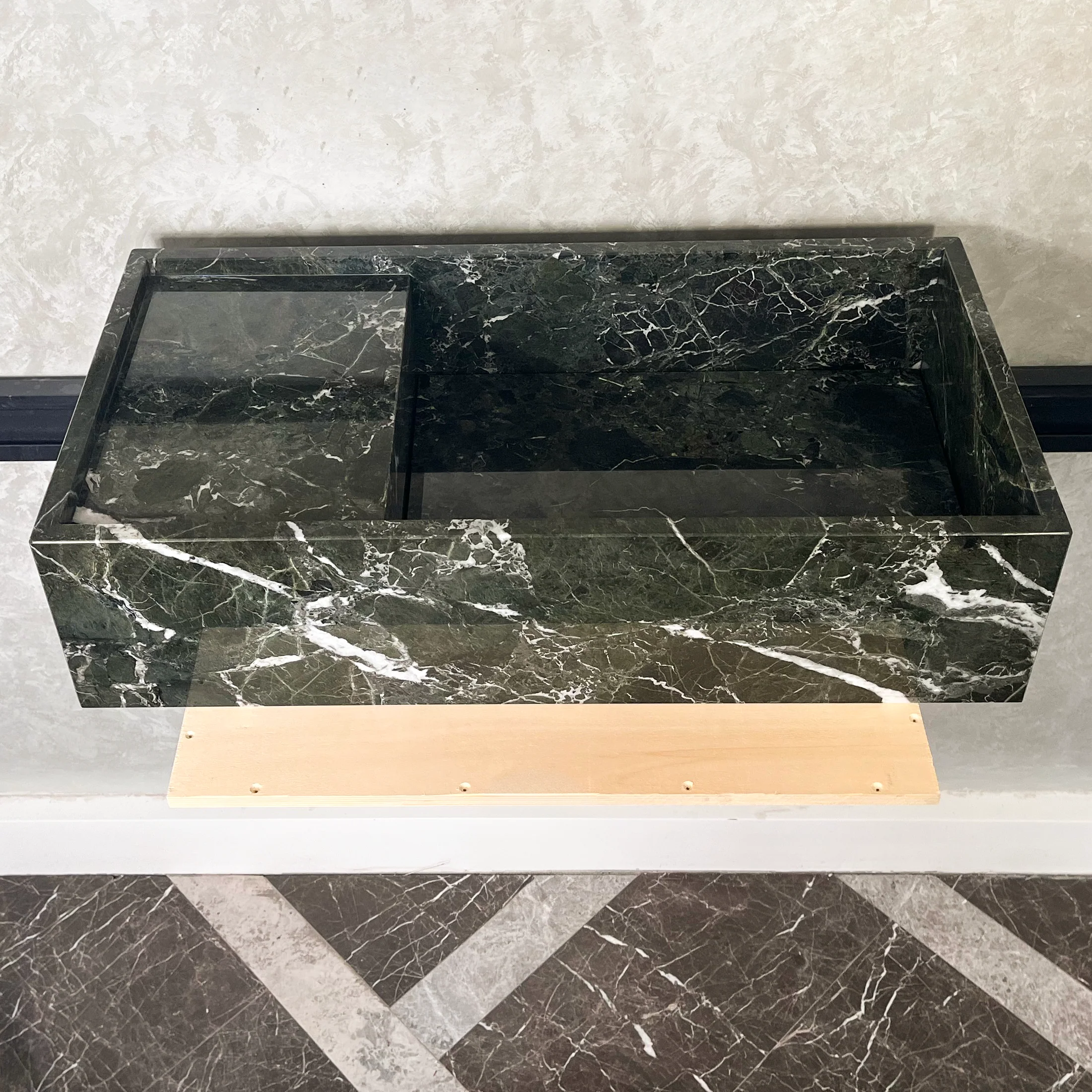 HANDCRAFTED CUSTOM TEOS GREEN MARBLE SINK (NS-081) - Image 8