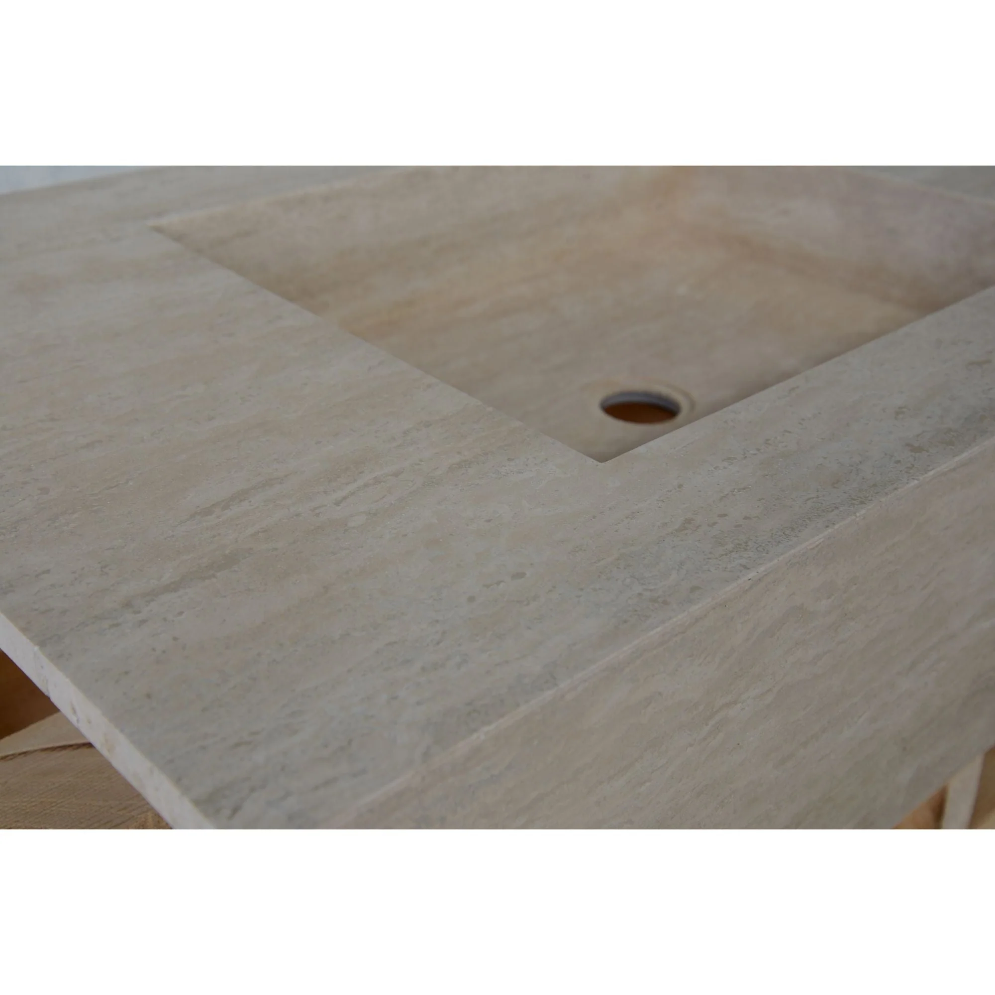 HANDCRAFTED CUSTOM TRAVERTINE DOUBLE SINK (TR-133) - Image 11