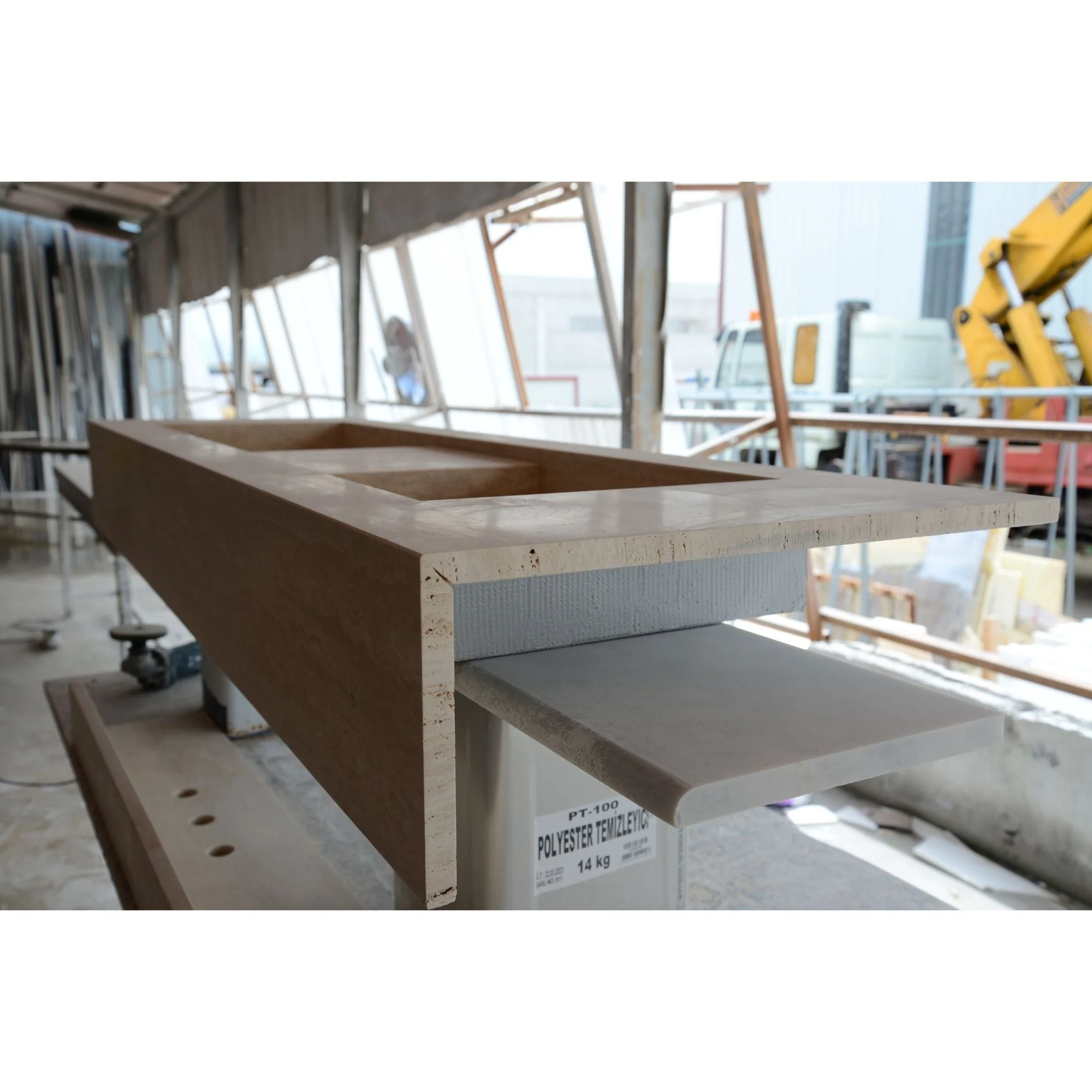 HANDCRAFTED CUSTOM TRAVERTINE DOUBLE SINK (TR-133) - Image 13