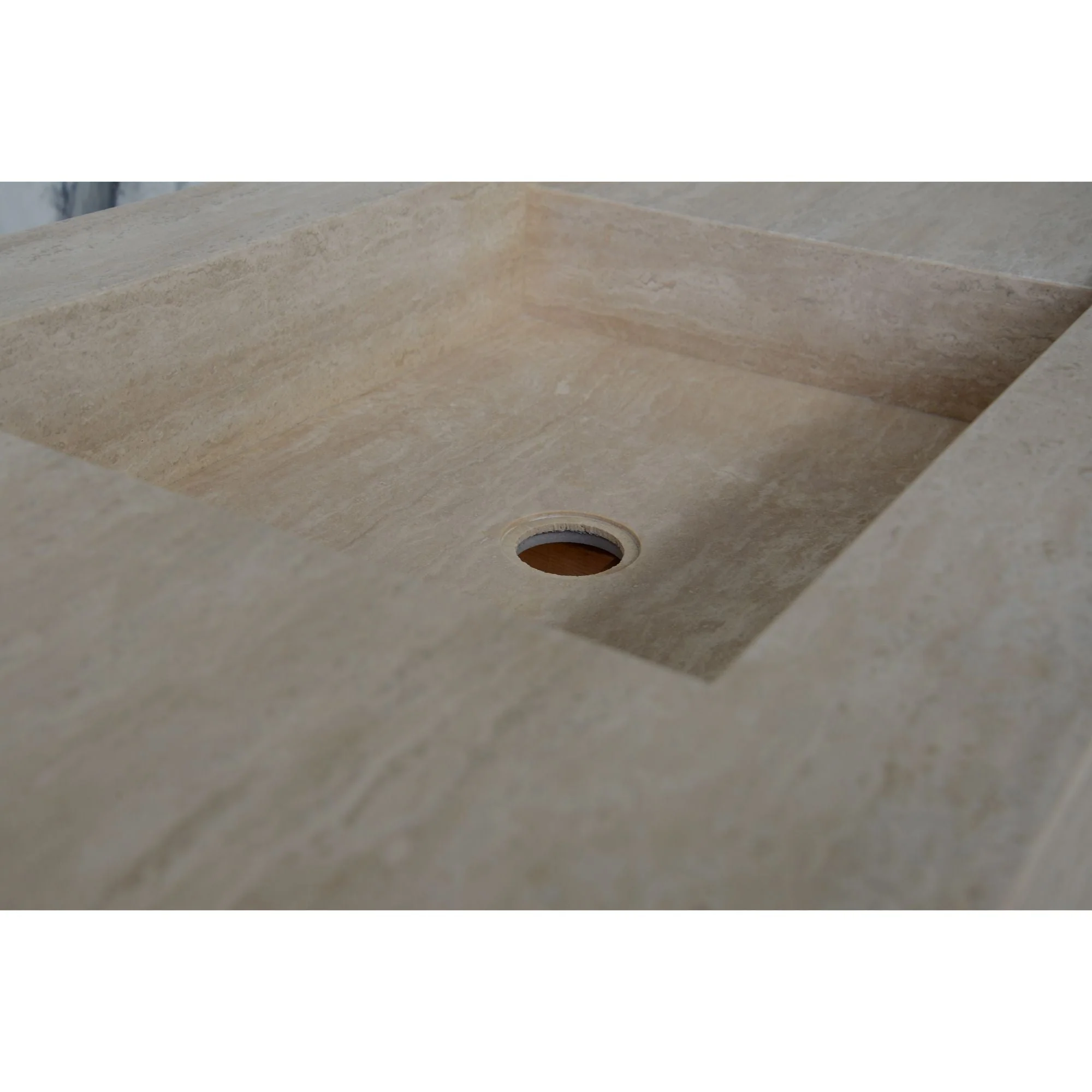 HANDCRAFTED CUSTOM TRAVERTINE DOUBLE SINK (TR-133) - Image 14