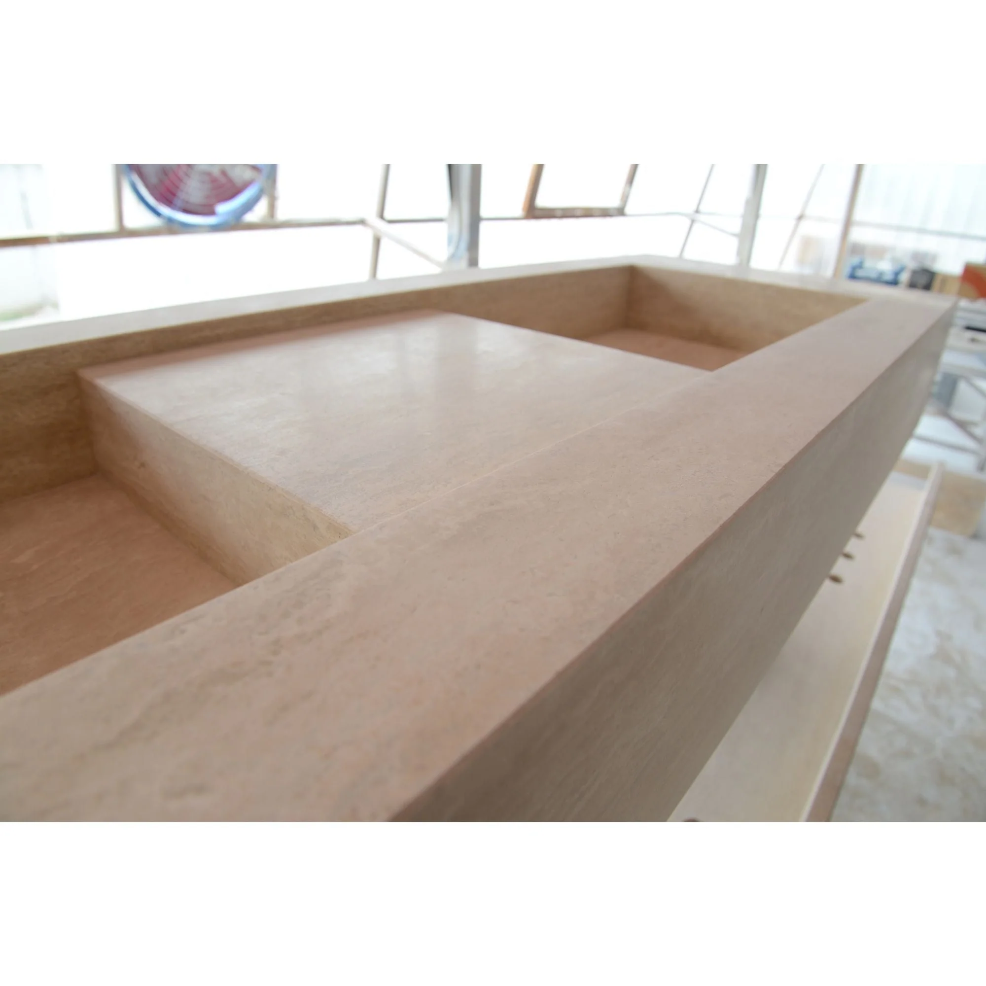 HANDCRAFTED CUSTOM TRAVERTINE DOUBLE SINK (TR-133) - Image 7