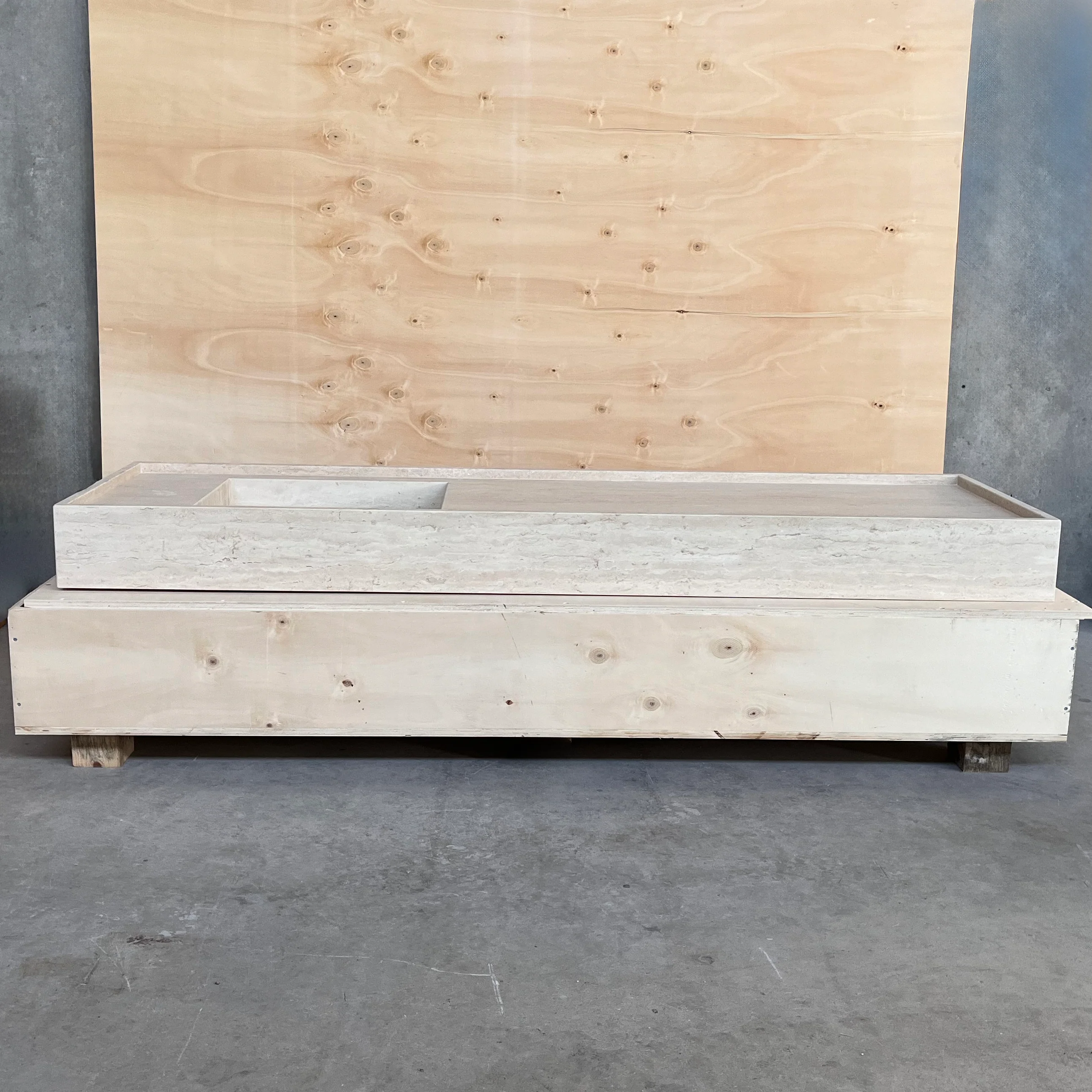 HANDCRAFTED CUSTOM TRAVERTINE MARBLE SINK (TR-096) - Image 2