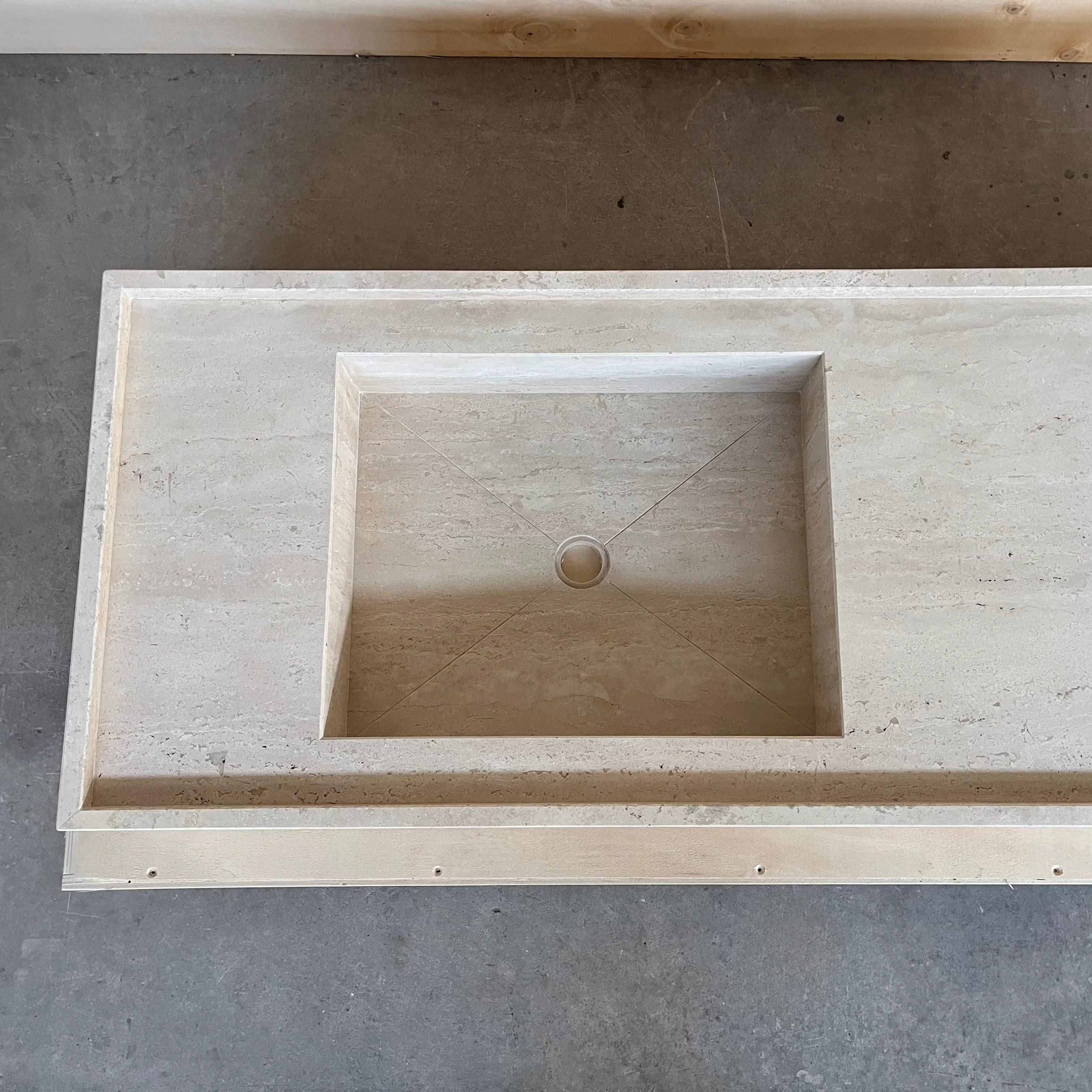 HANDCRAFTED CUSTOM TRAVERTINE MARBLE SINK (TR-096) - Image 3