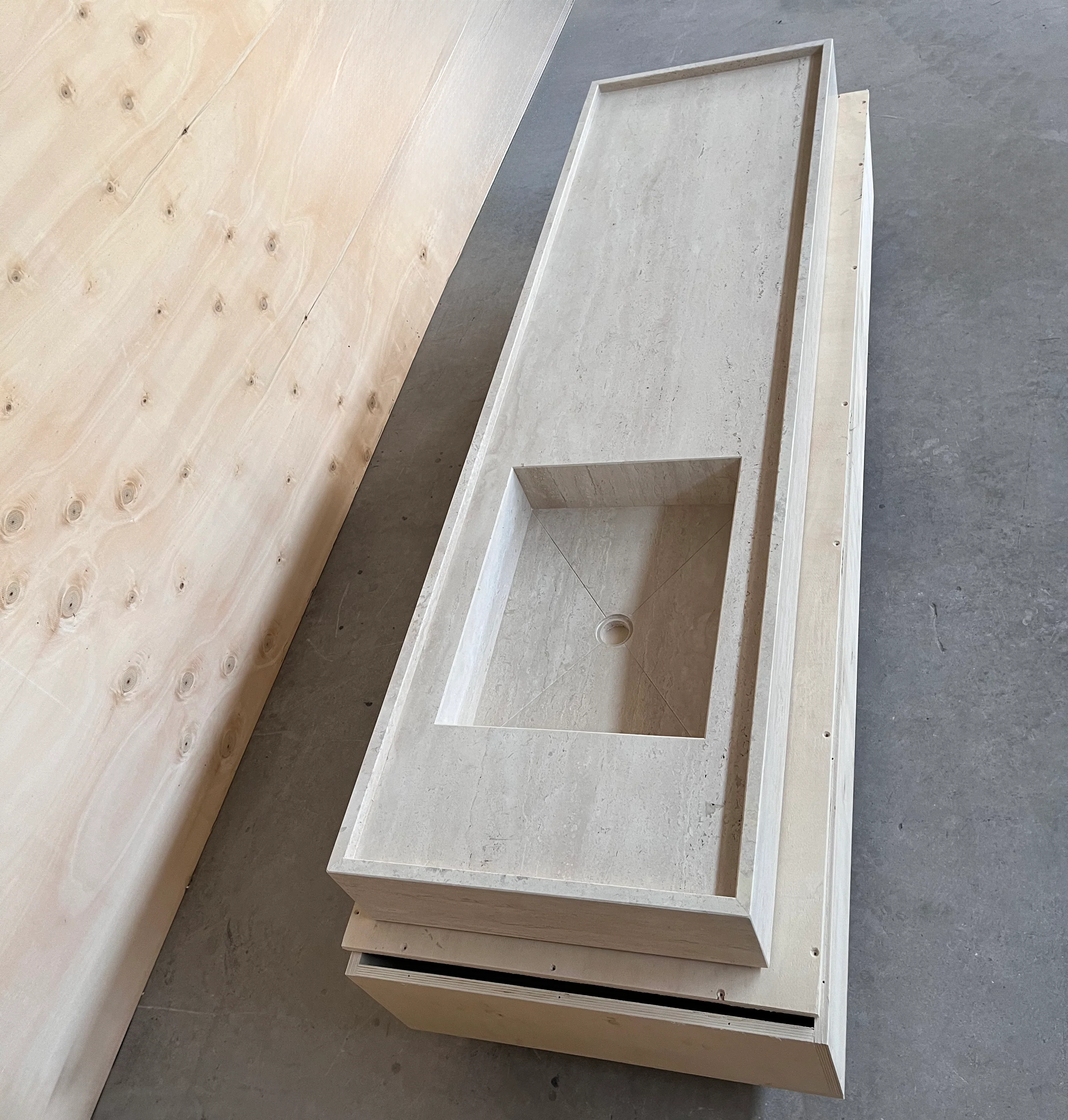 HANDCRAFTED CUSTOM TRAVERTINE MARBLE SINK (TR-096) - Image 5