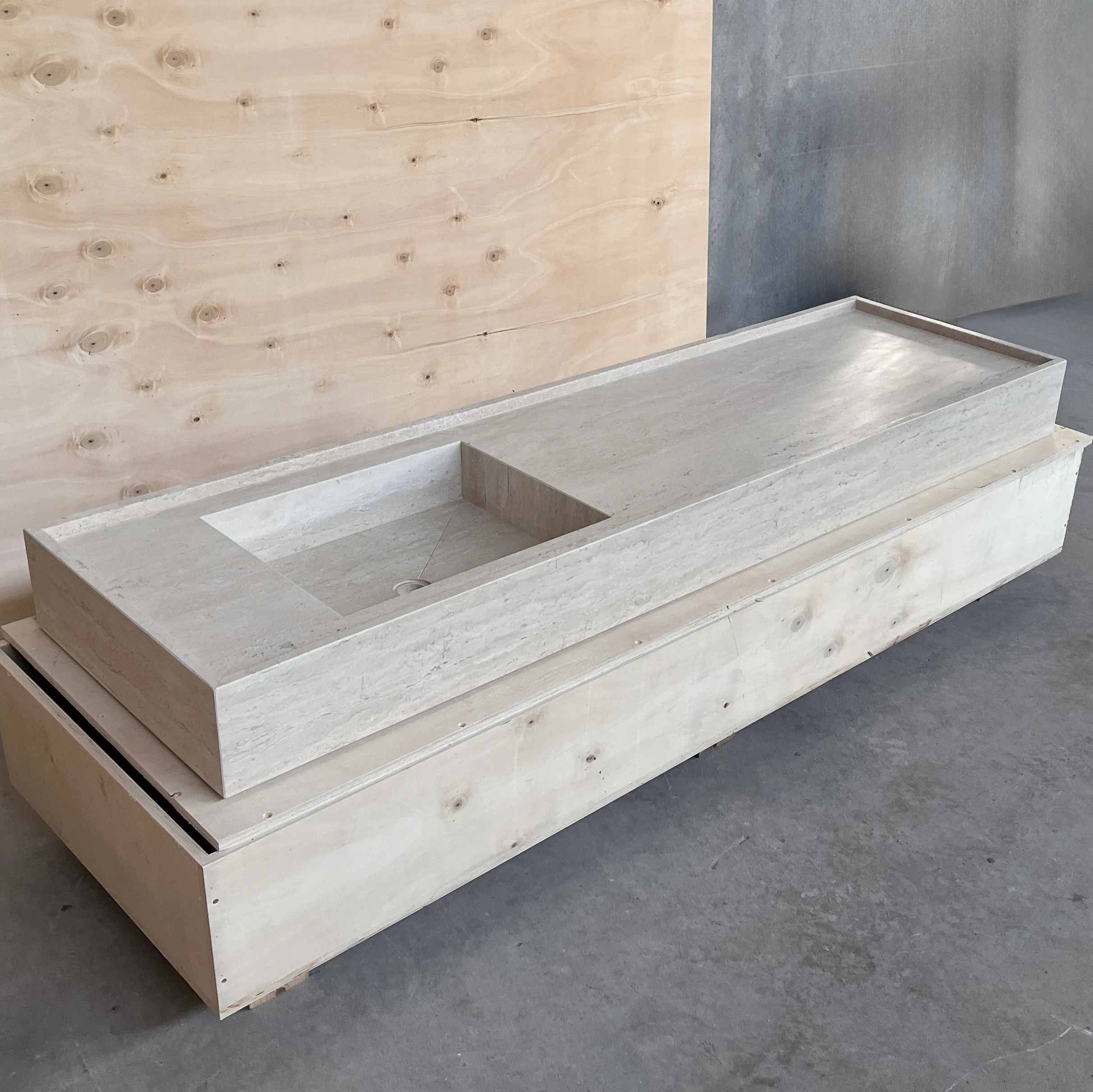HANDCRAFTED CUSTOM TRAVERTINE MARBLE SINK (TR-096) - Image 6