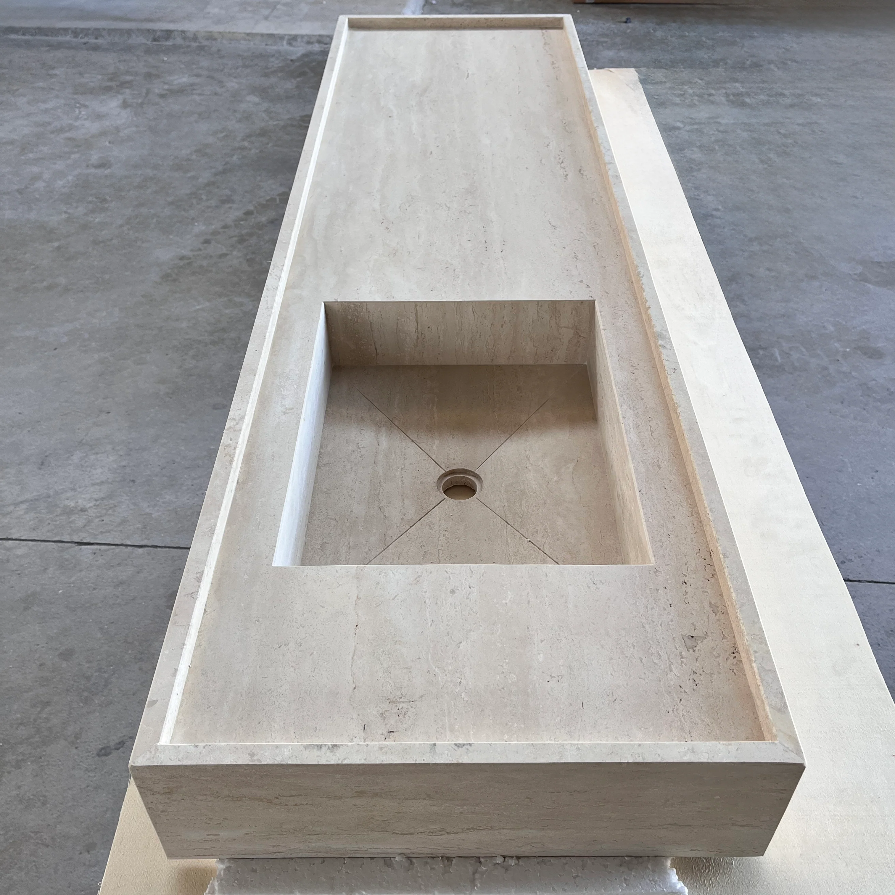 HANDCRAFTED CUSTOM TRAVERTINE MARBLE SINK (TR-096) - Image 8