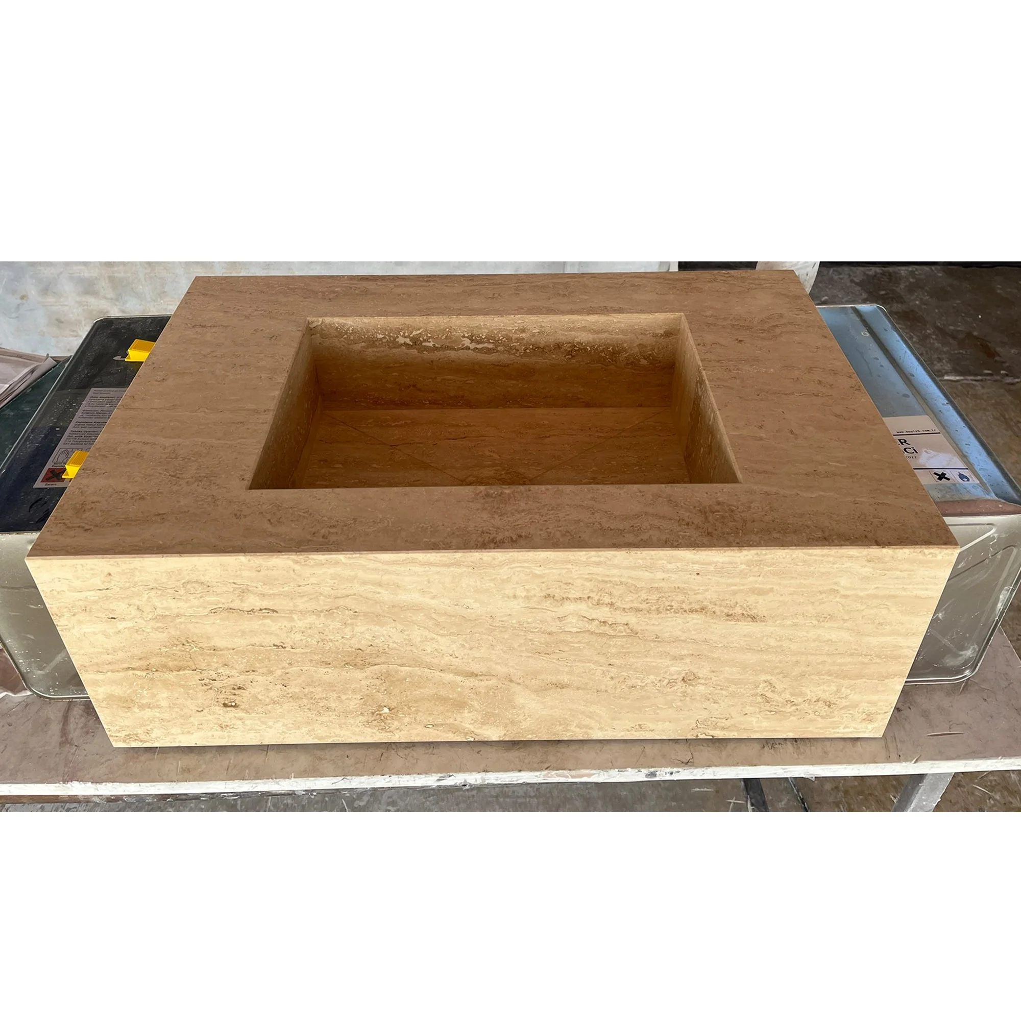 HANDCRAFTED CUSTOM TRAVERTINE SINK - 1 - Image 10