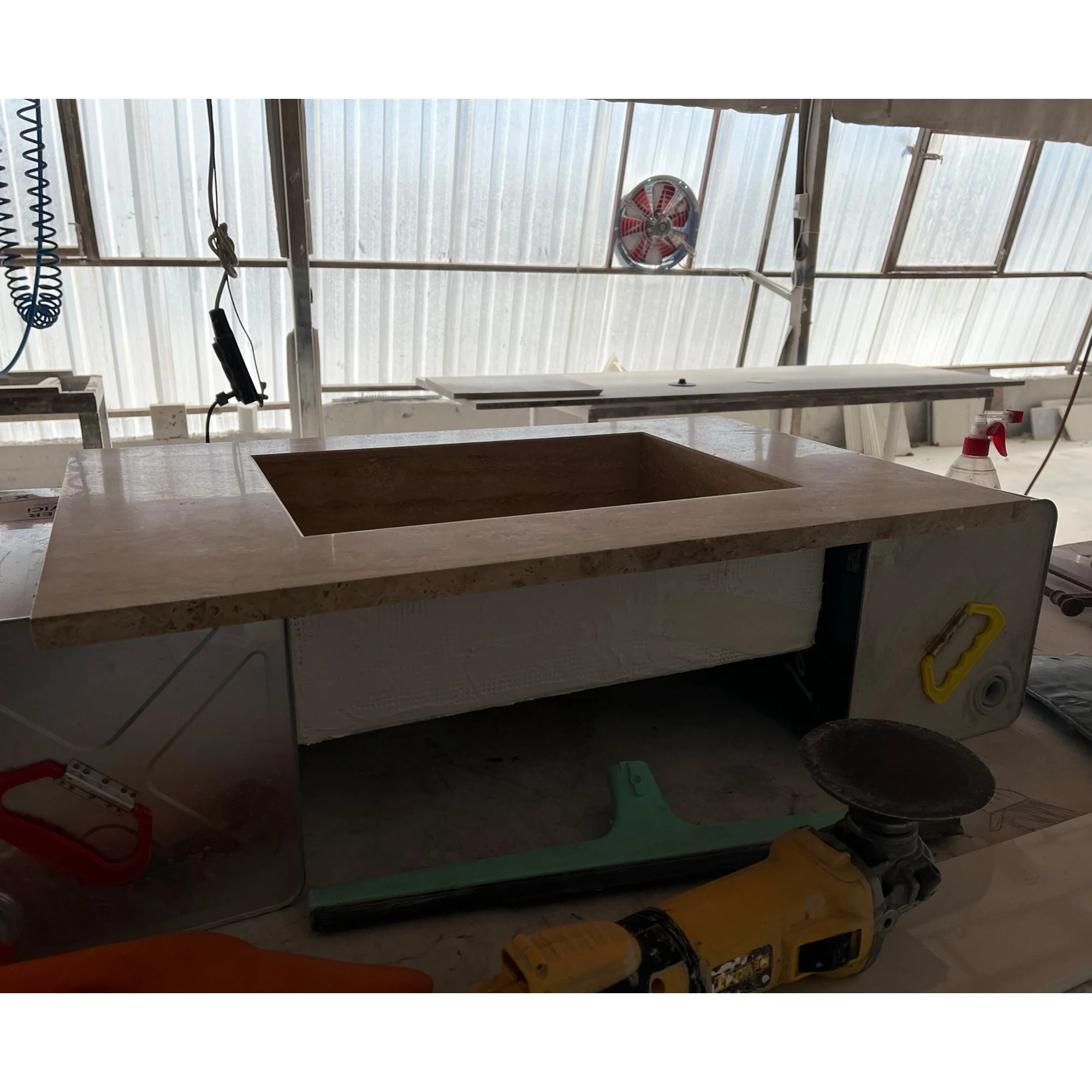 HANDCRAFTED CUSTOM TRAVERTINE SINK - 1 - Image 11