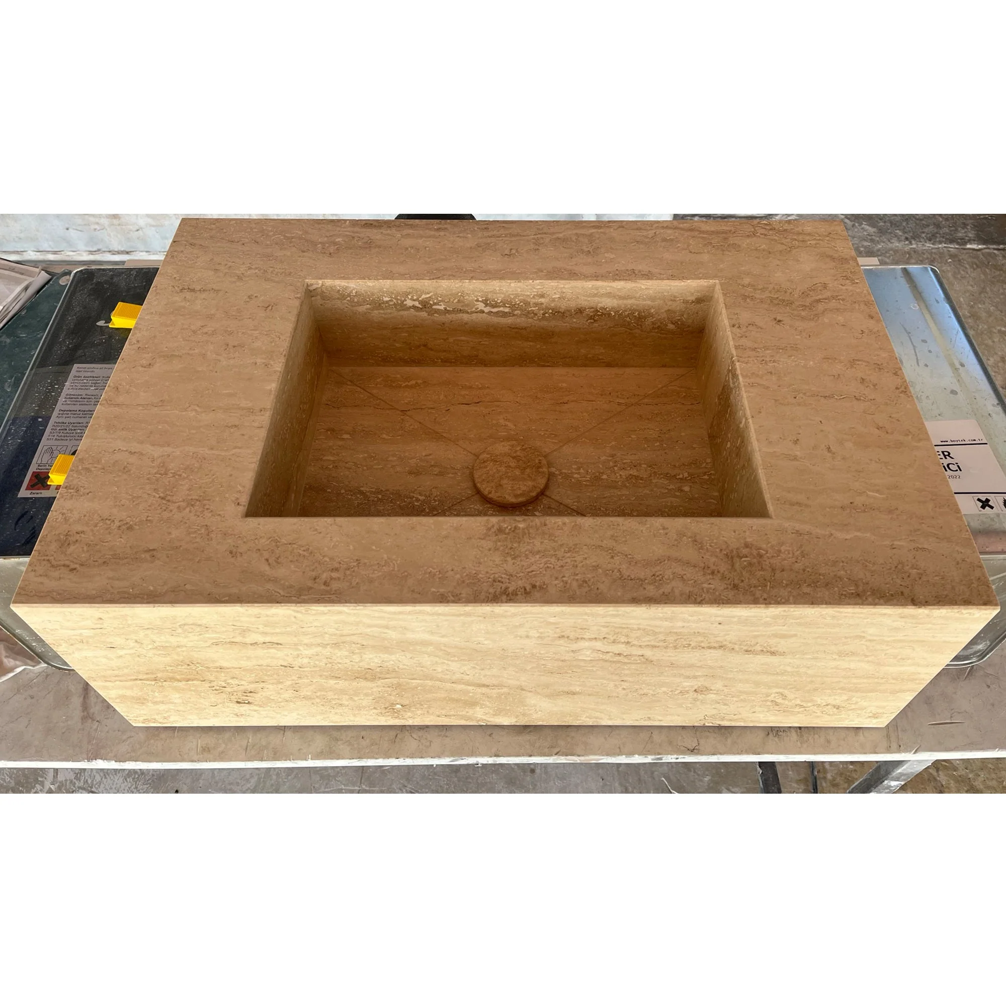 HANDCRAFTED CUSTOM TRAVERTINE SINK - 1 - Image 2