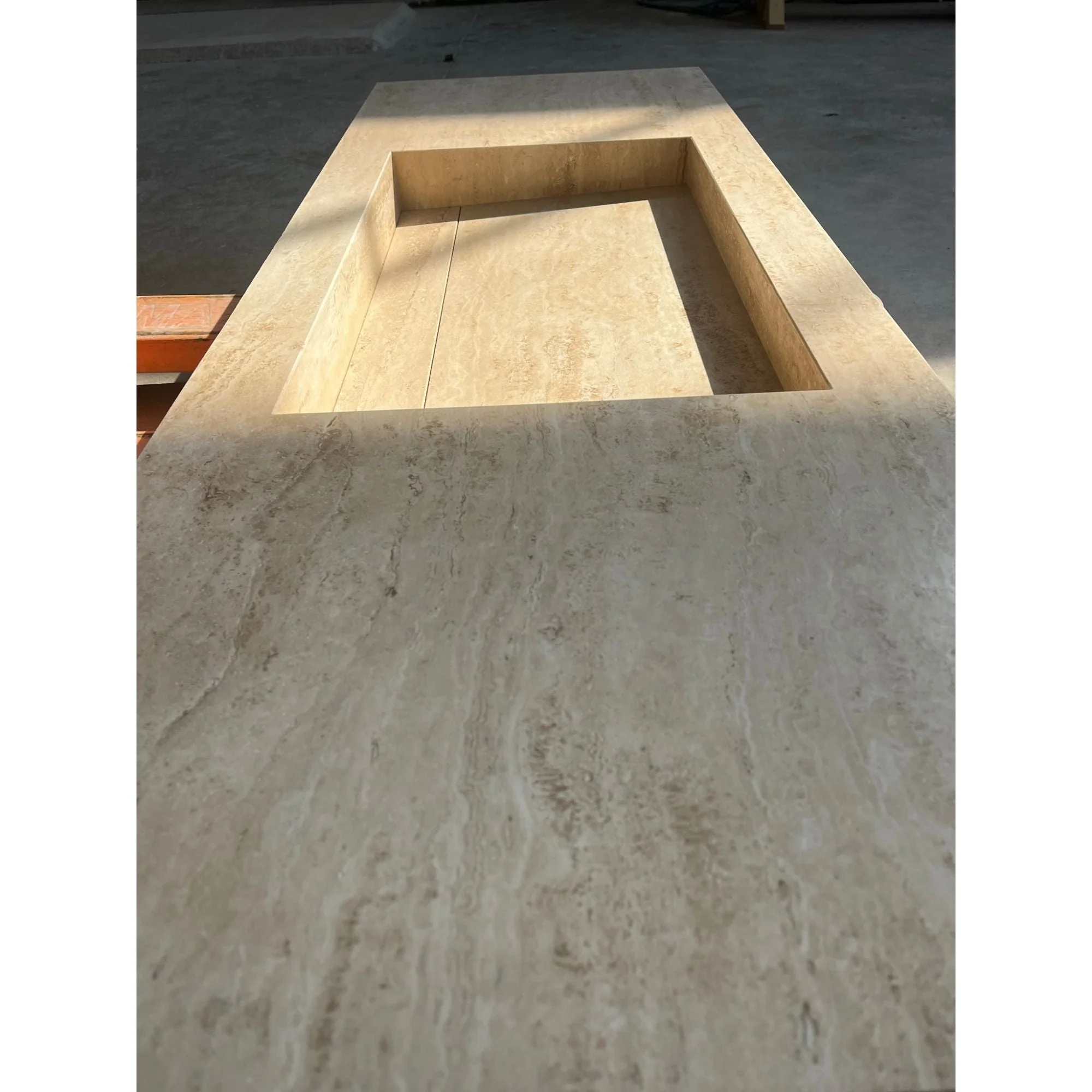 HANDCRAFTED CUSTOM TRAVERTINE SINK (TR-100) - Image 2