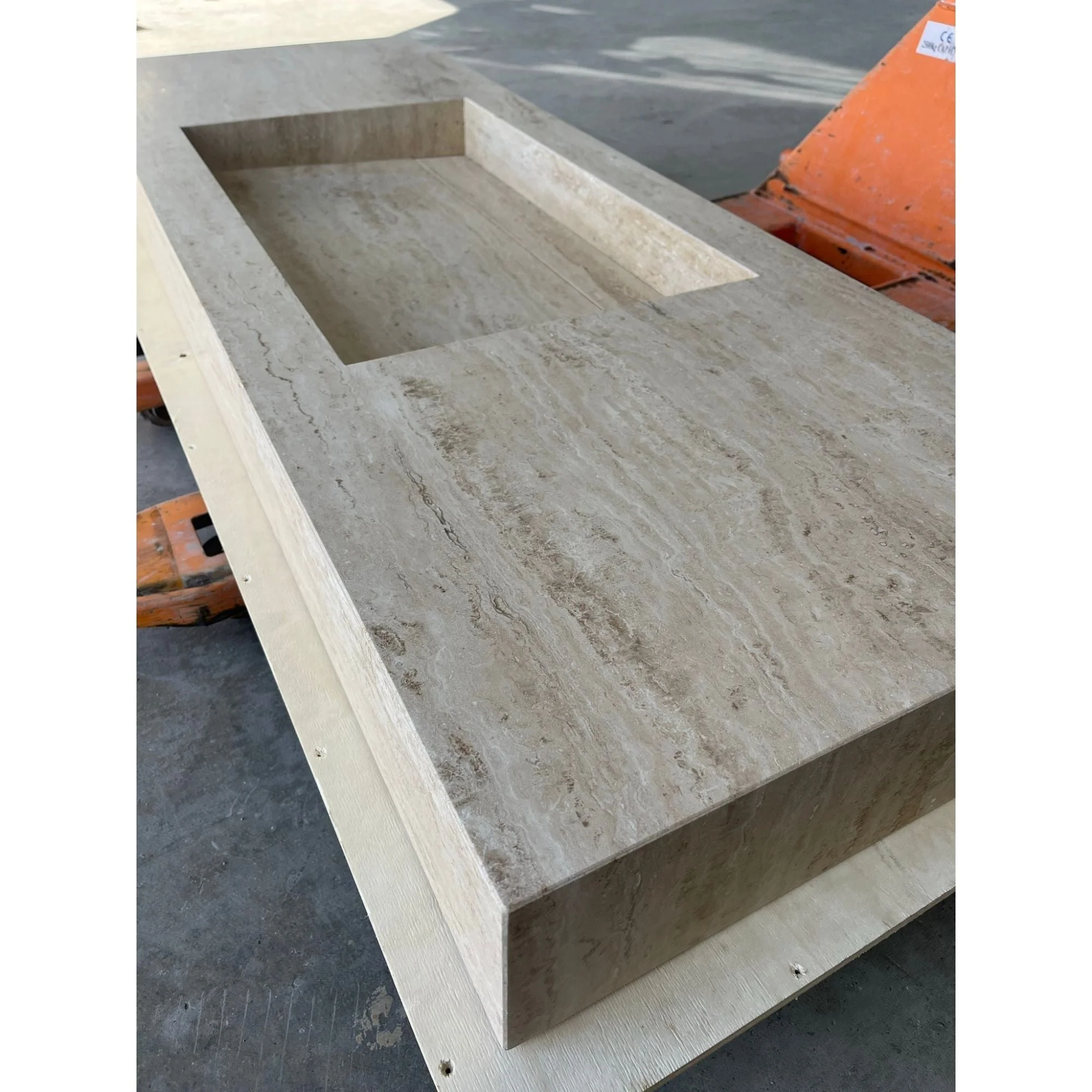 HANDCRAFTED CUSTOM TRAVERTINE SINK (TR-100) - Image 4