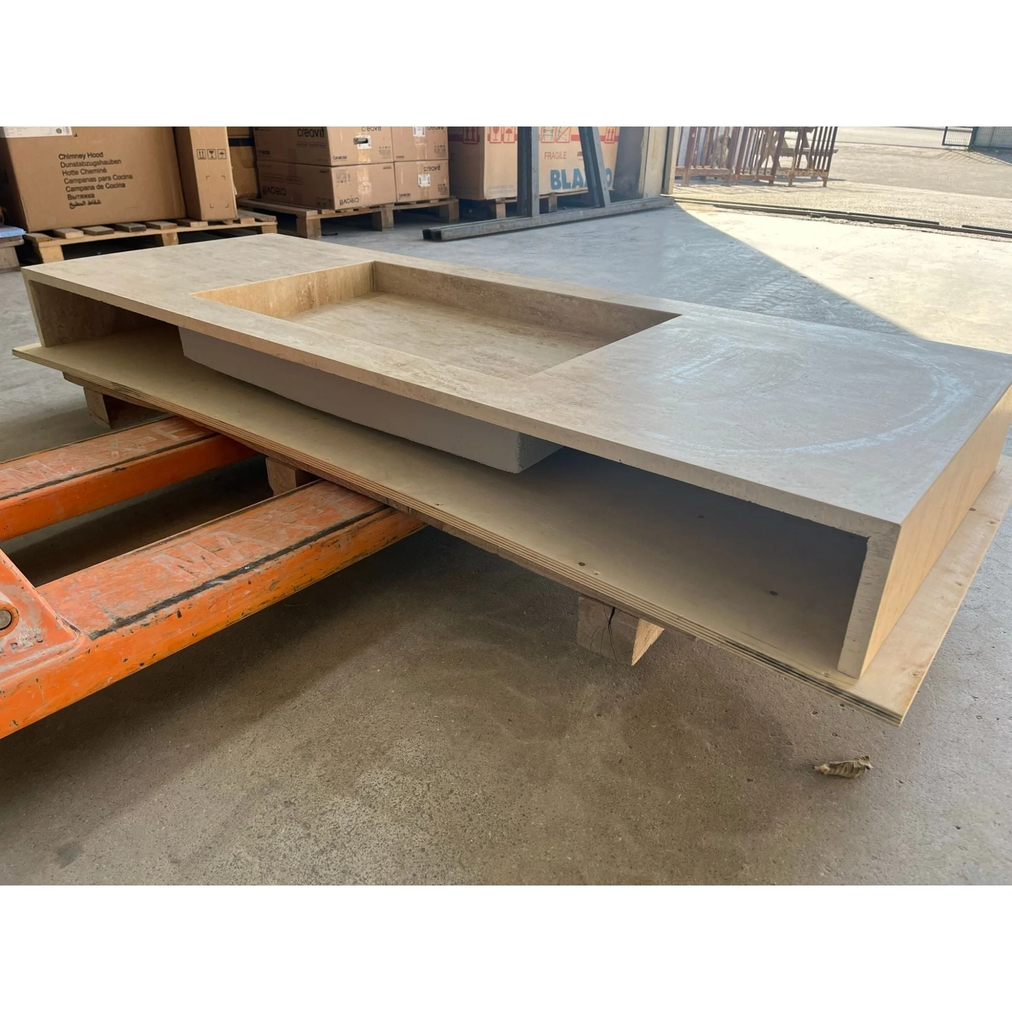 HANDCRAFTED CUSTOM TRAVERTINE SINK (TR-100) - Image 8