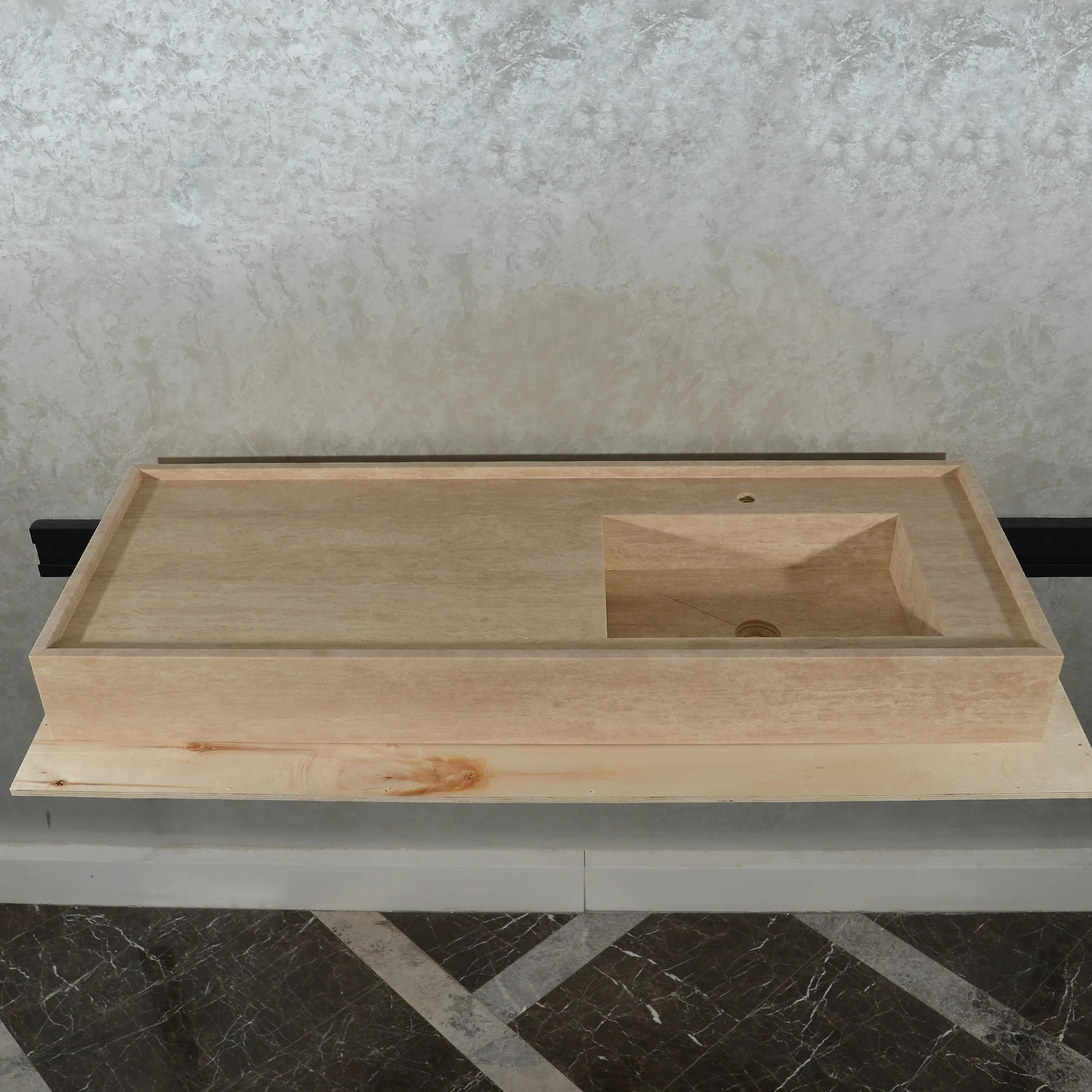 Handcrafted Custom Travertine Sink (TR-087) - Image 3