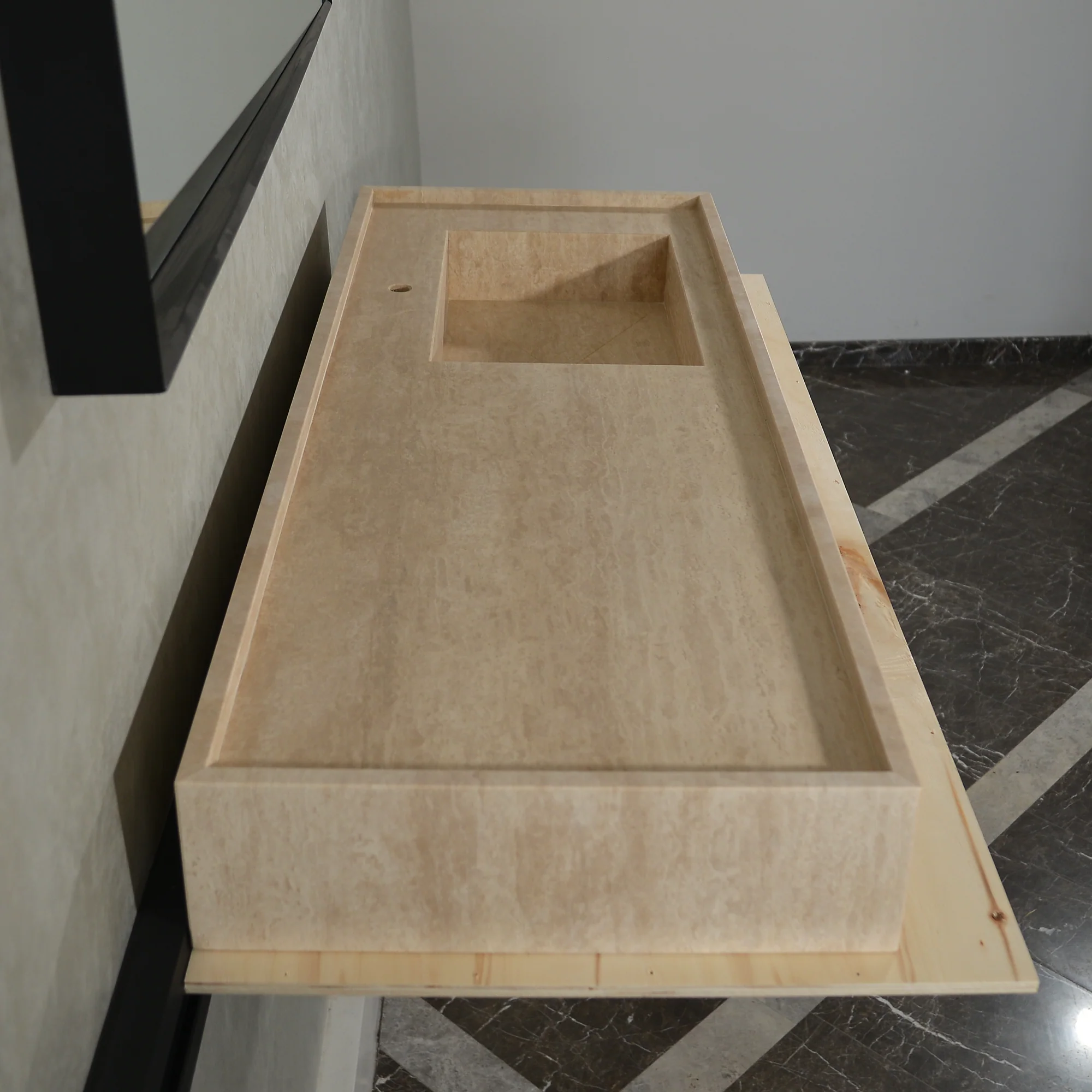 Handcrafted Custom Travertine Sink (TR-087) - Image 5