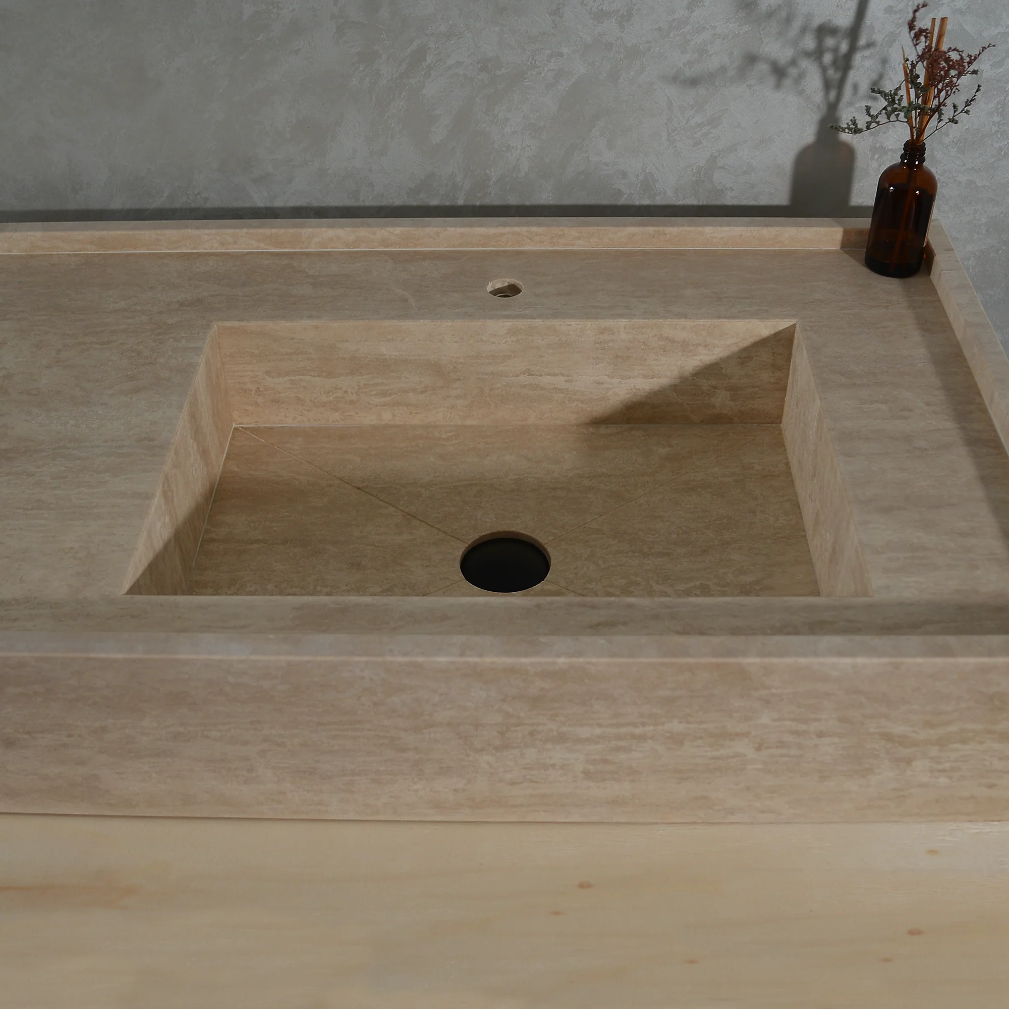 Handcrafted Custom Travertine Sink (TR-087) - Image 7