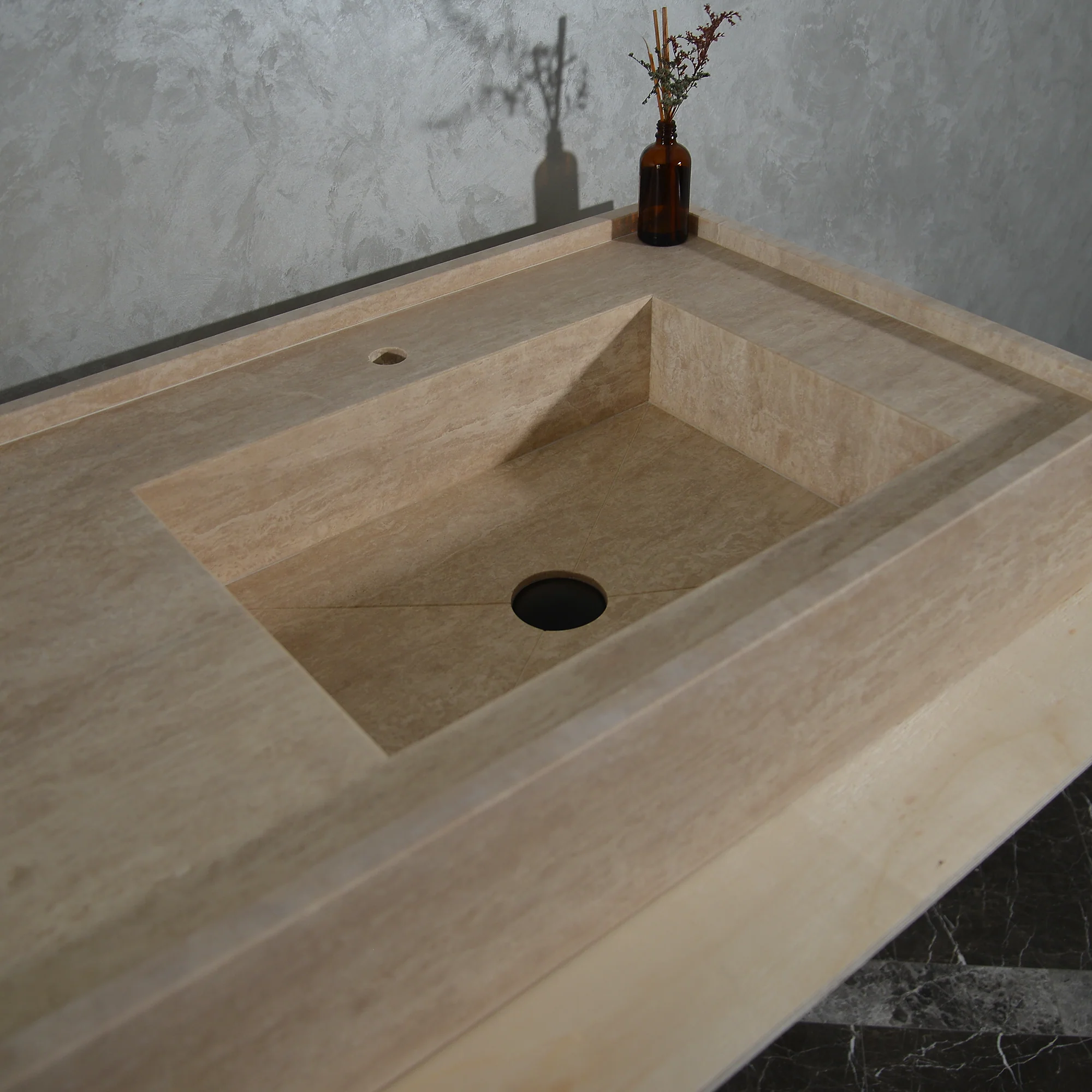 Handcrafted Custom Travertine Sink (TR-087) - Image 8