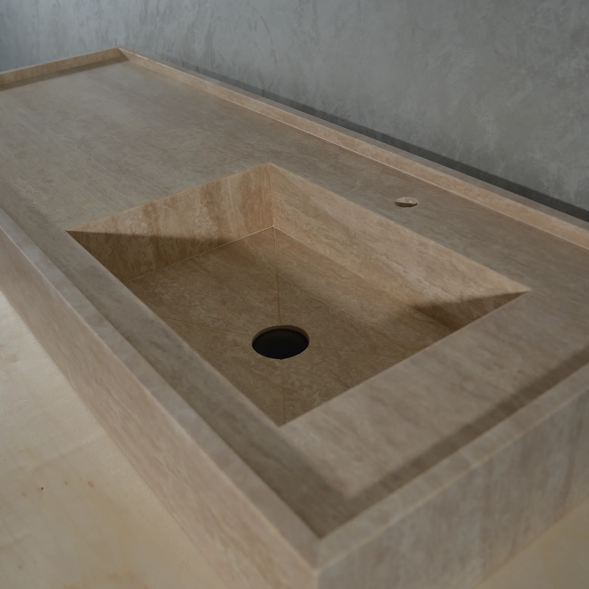 Handcrafted Custom Travertine Sink (TR-087) - Image 9