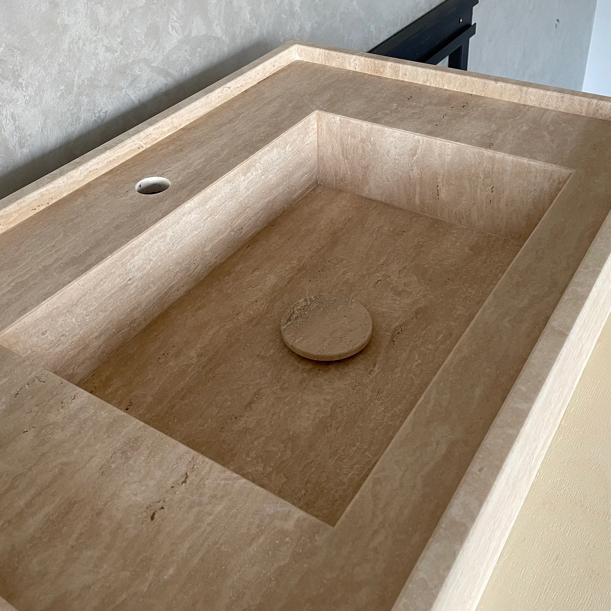 HANDCRAFTED CUSTOM TRAVERTINE SINK (TR-048) - Image 5