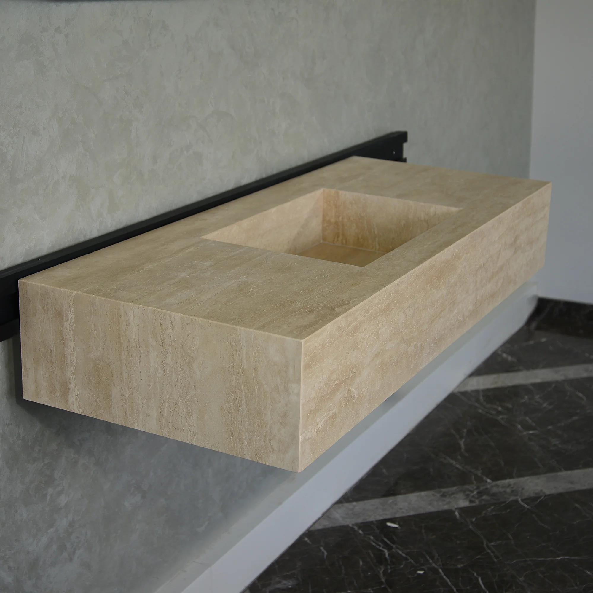 HANDCRAFTED CUSTOM TRAVERTINE SINK (TR-095) - Image 5
