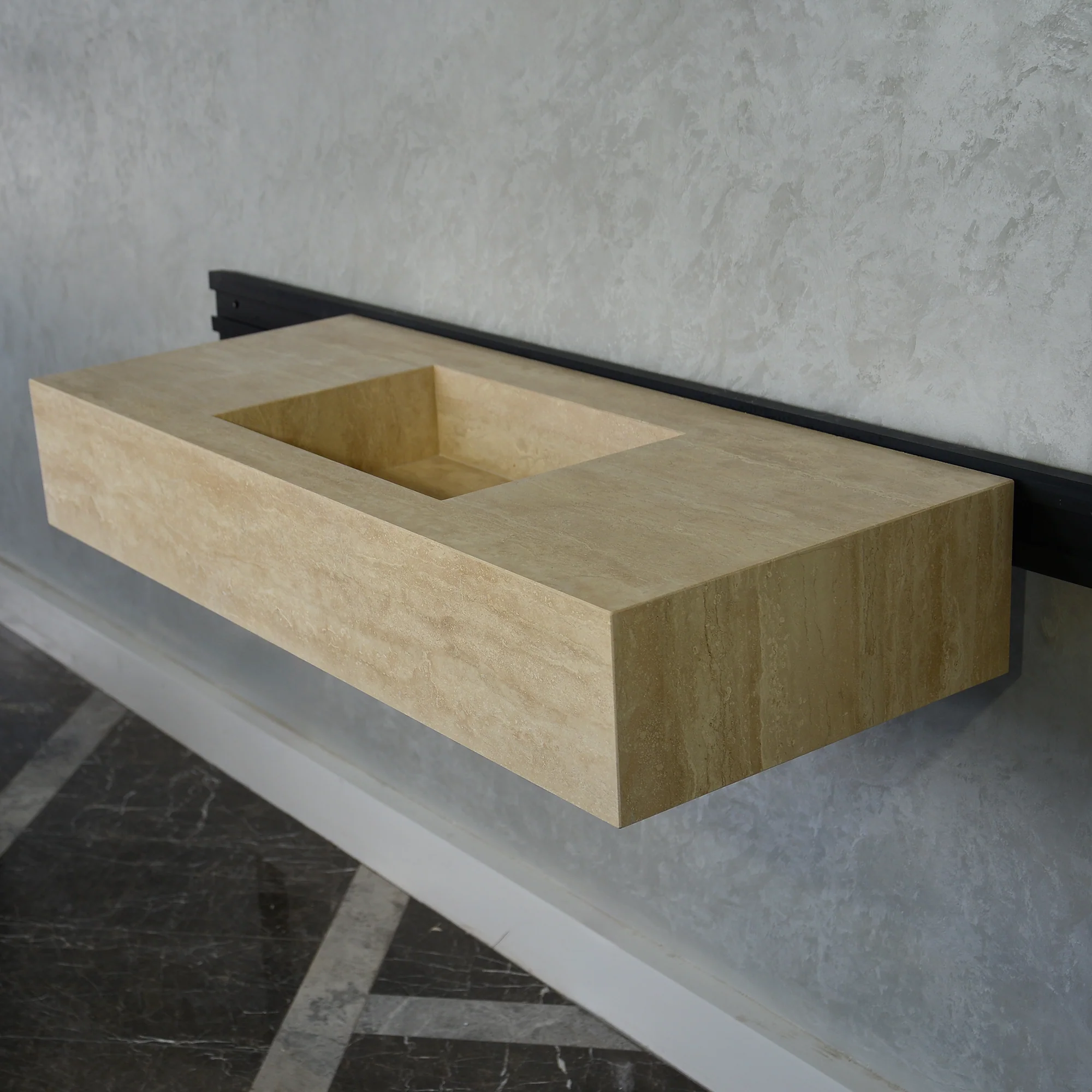 HANDCRAFTED CUSTOM TRAVERTINE SINK (TR-095) - Image 6