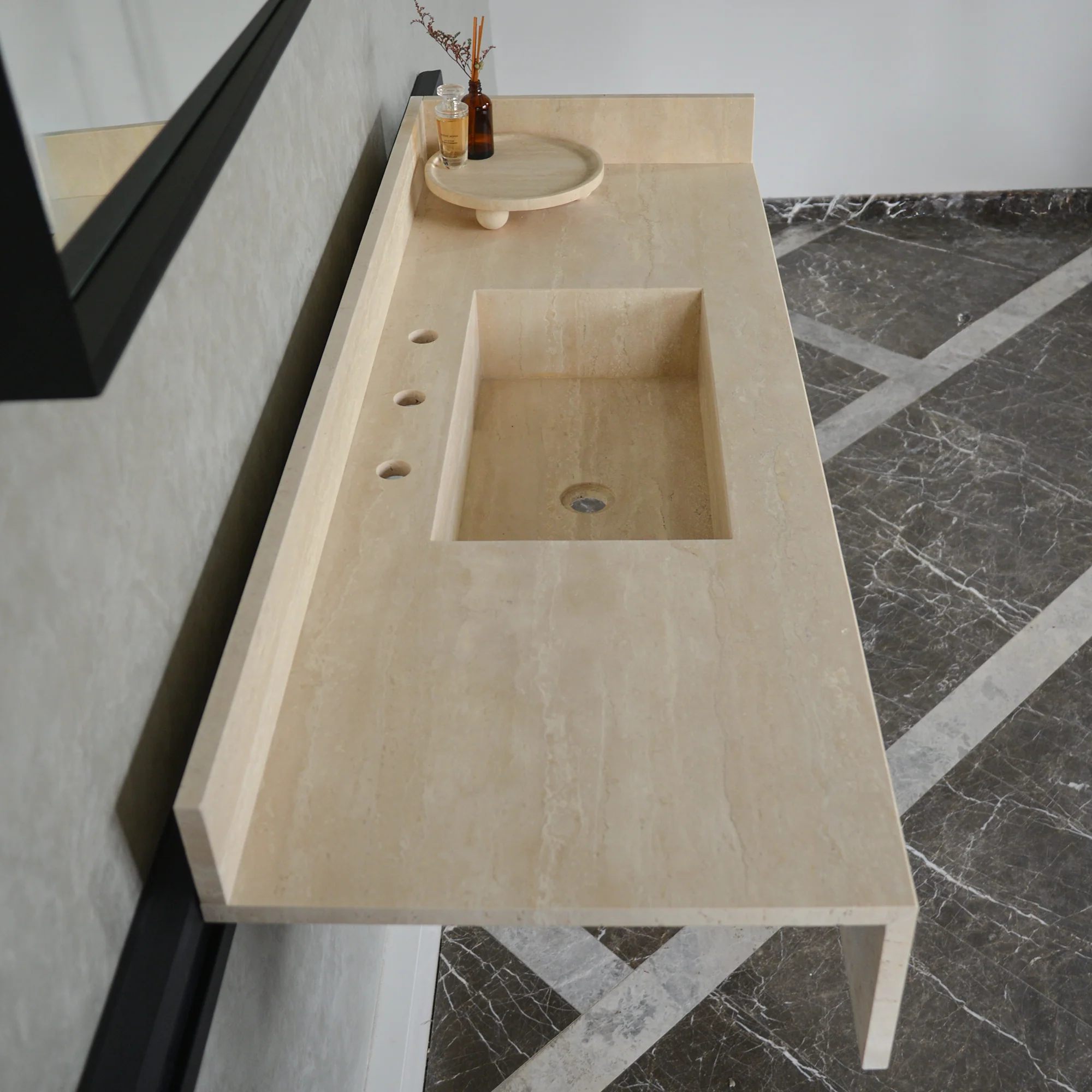 HANDCRAFTED CUSTOM TRAVERTINE SINK (TR-092) - Image 7