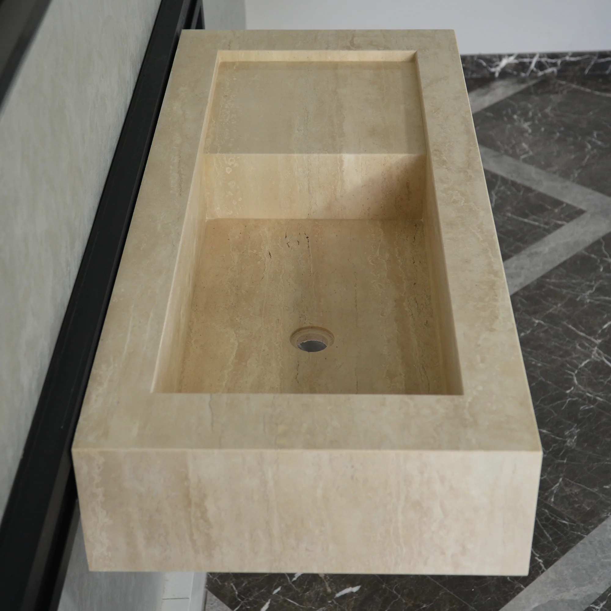 HANDCRAFTED CUSTOM TRAVERTINE SINK (TR-060) - Image 2