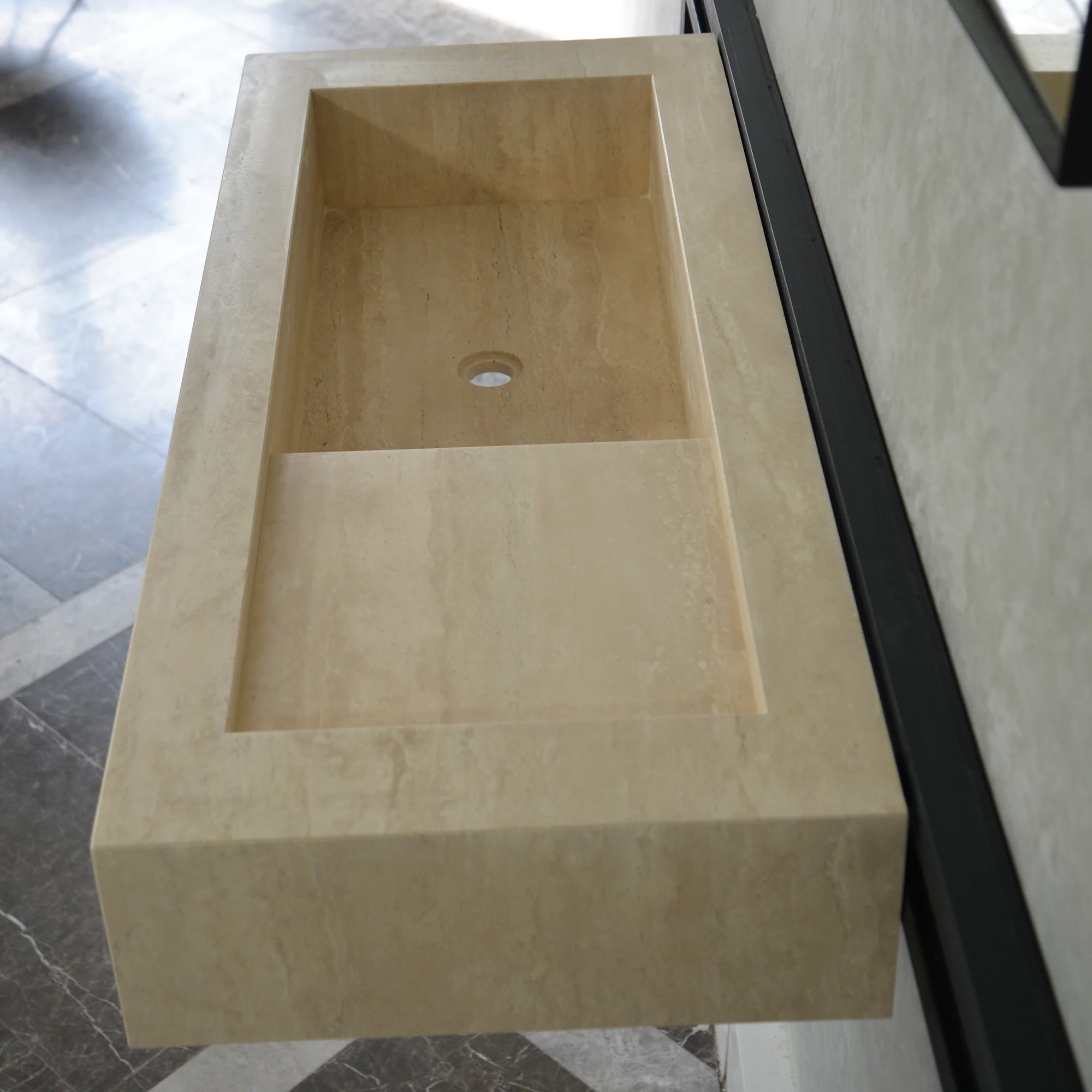 HANDCRAFTED CUSTOM TRAVERTINE SINK (TR-060) - Image 3