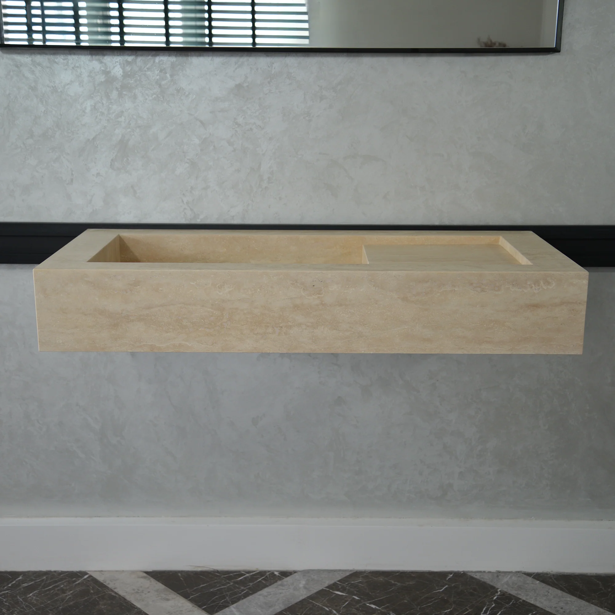 HANDCRAFTED CUSTOM TRAVERTINE SINK (TR-060) - Image 5