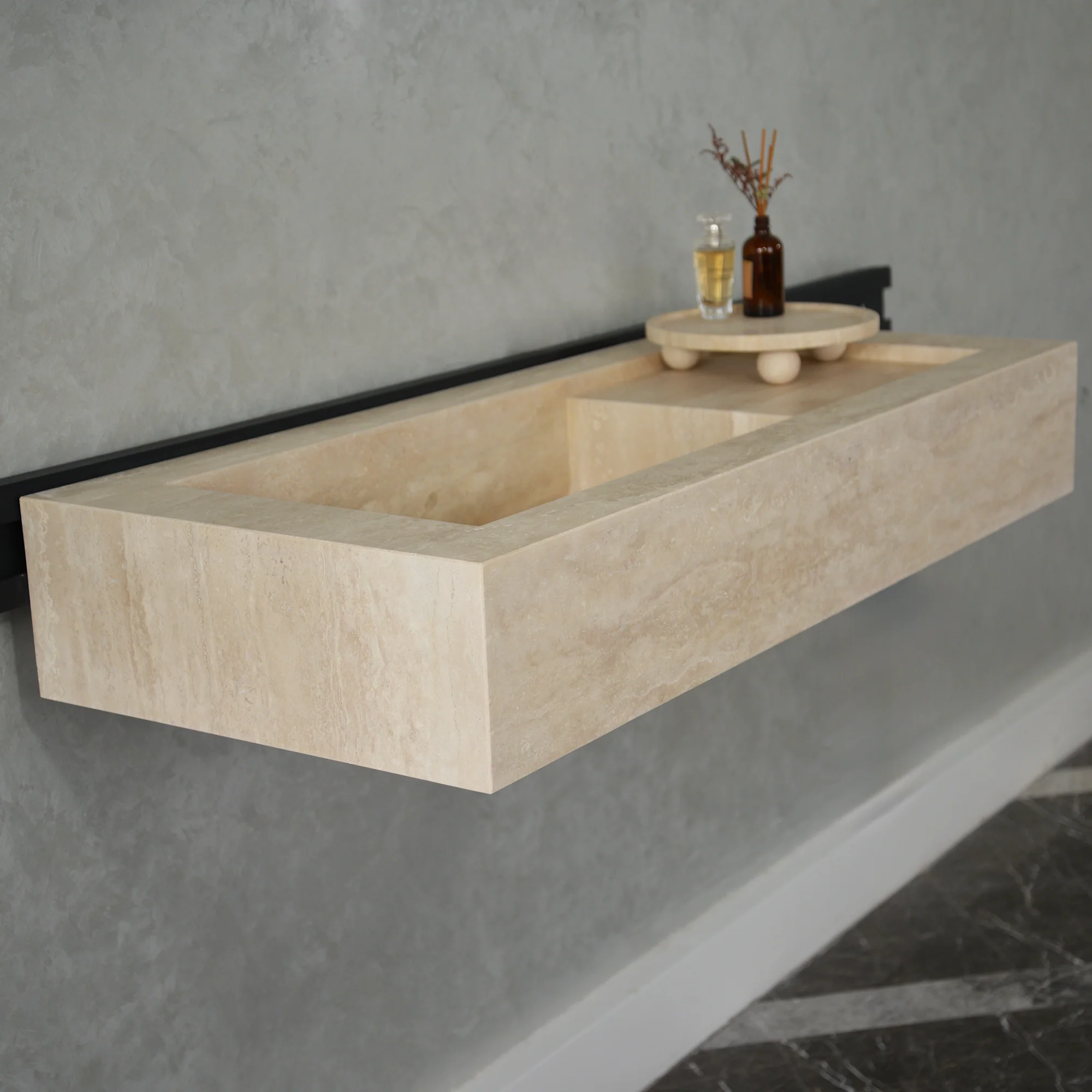 HANDCRAFTED CUSTOM TRAVERTINE SINK (TR-060) - Image 6