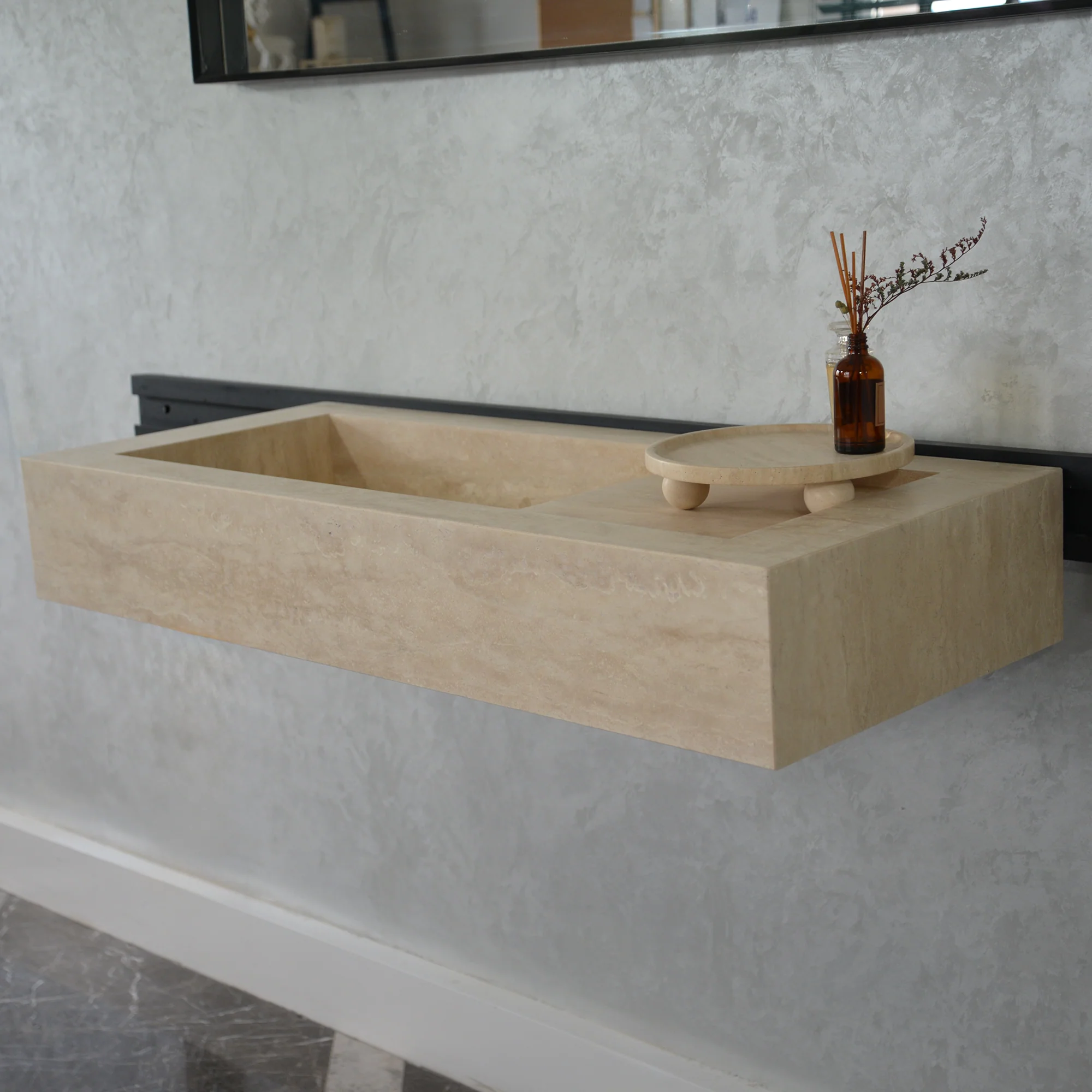 HANDCRAFTED CUSTOM TRAVERTINE SINK (TR-060) - Image 7