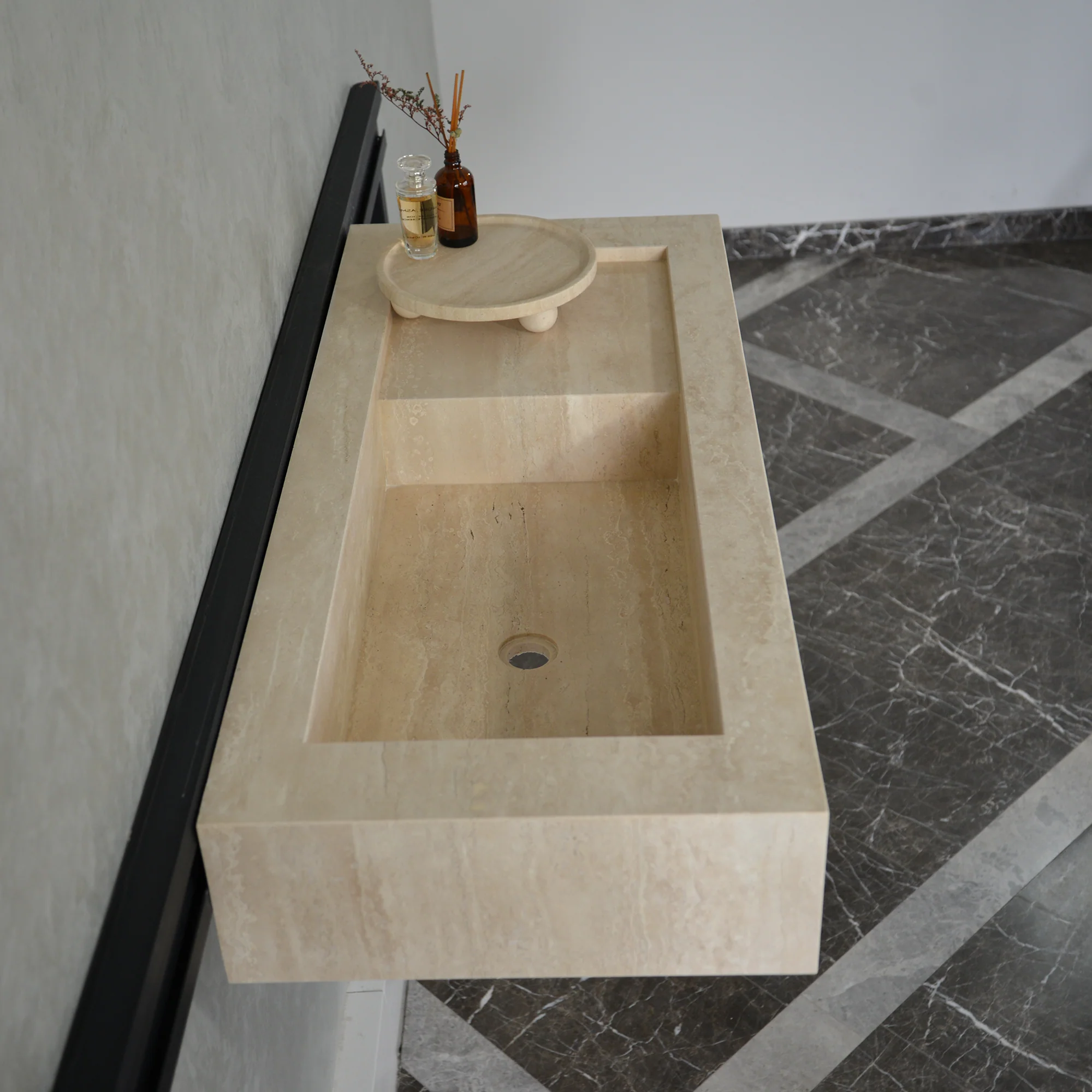 HANDCRAFTED CUSTOM TRAVERTINE SINK (TR-060) - Image 9