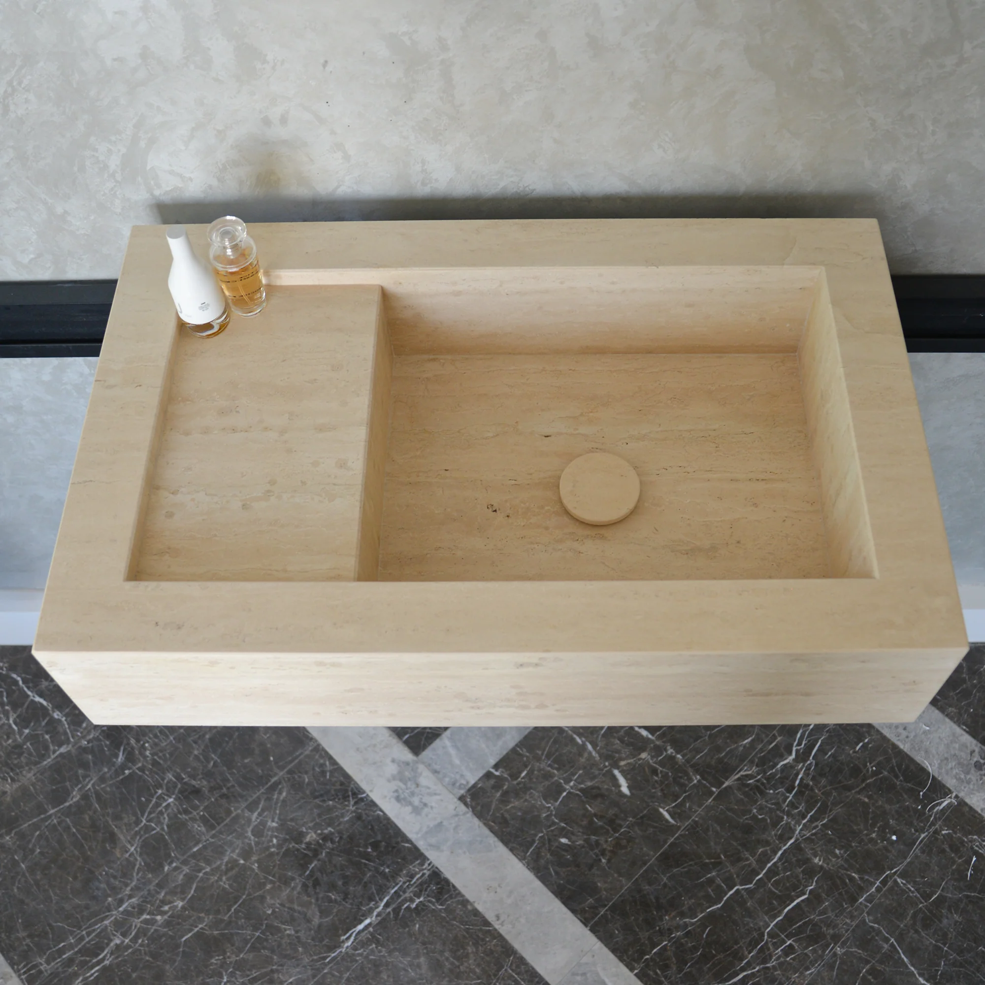 HANDCRAFTED CUSTOM TRAVERTINE SINK (TR-056) - Image 8