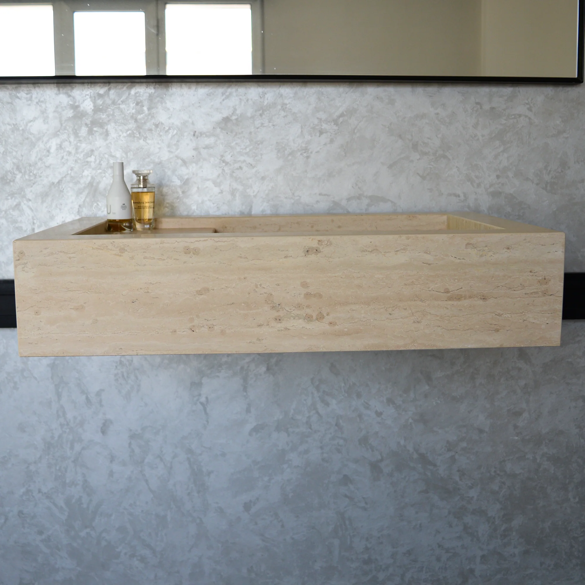 HANDCRAFTED CUSTOM TRAVERTINE SINK (TR-056) - Image 9