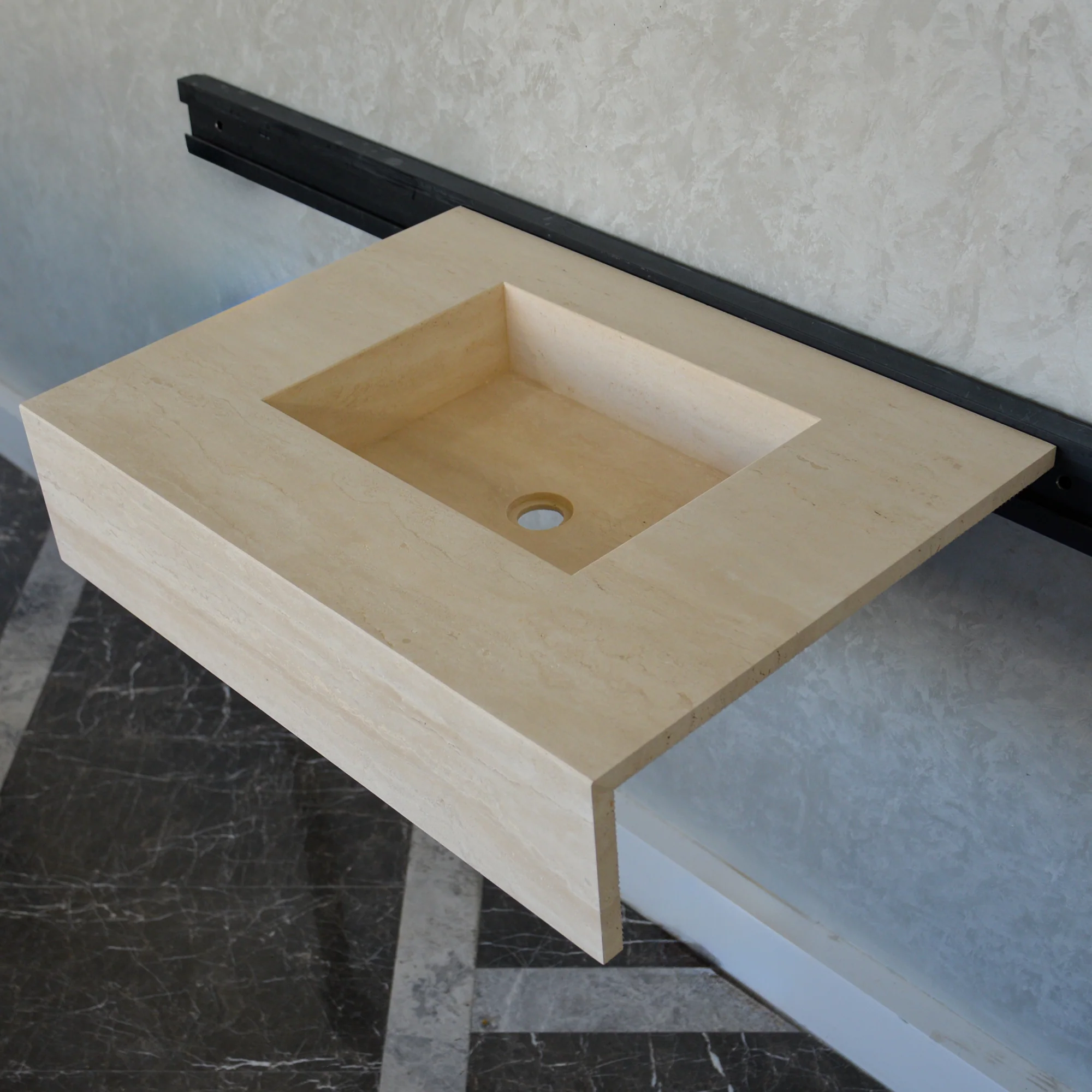 HANDCRAFTED CUSTOM TRAVERTINE SINK (TR-051) - Image 2