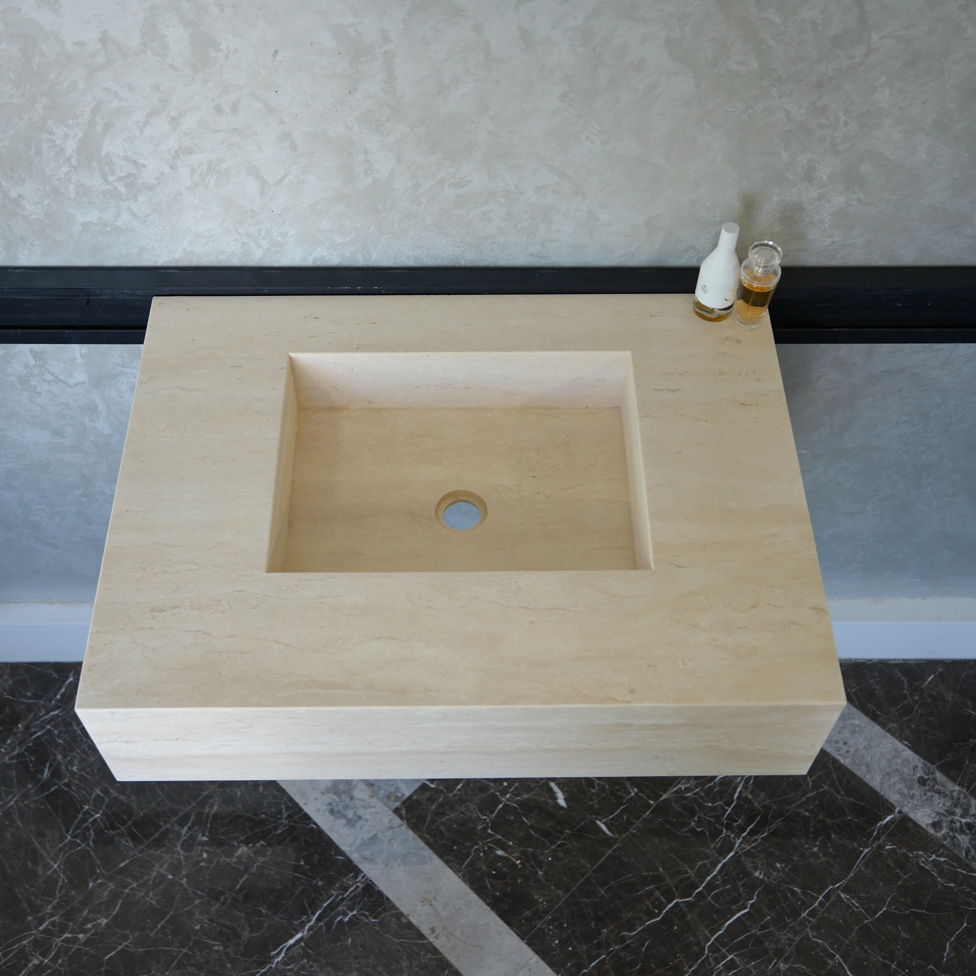 HANDCRAFTED CUSTOM TRAVERTINE SINK (TR-051) - Image 6