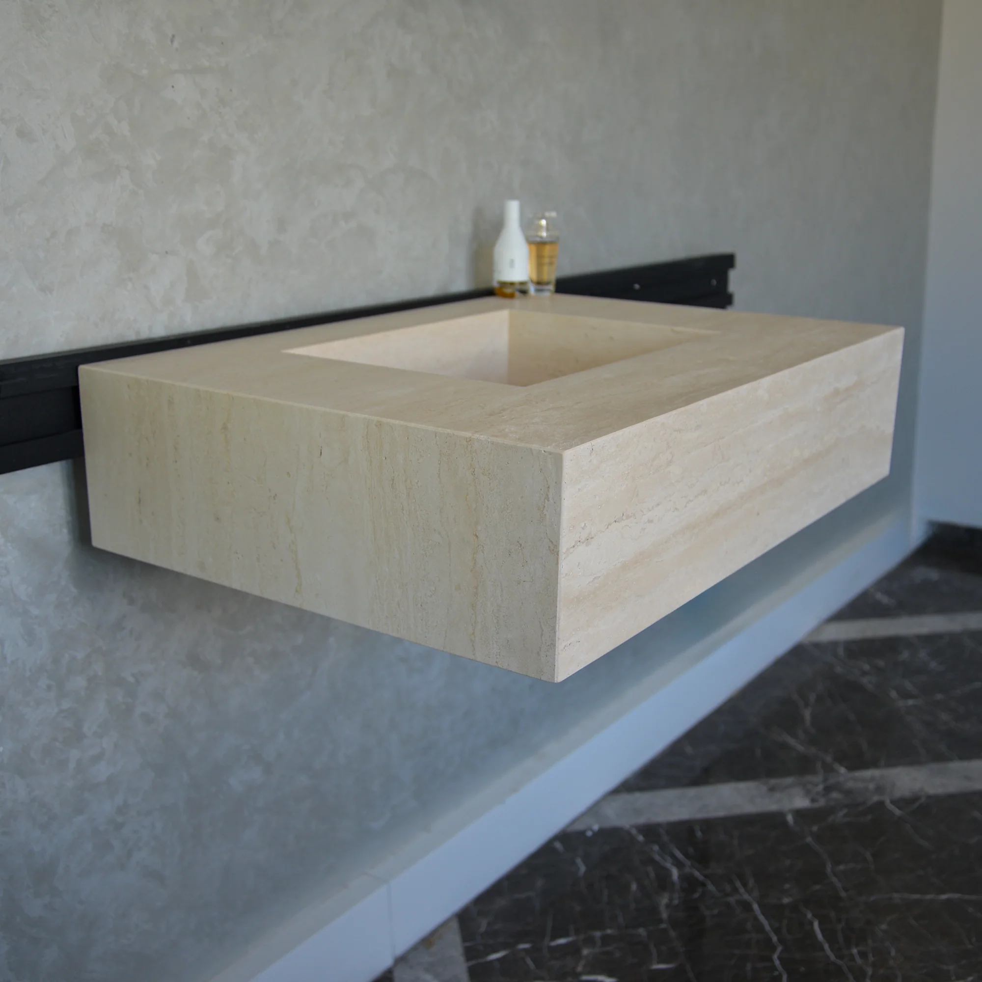 HANDCRAFTED CUSTOM TRAVERTINE SINK (TR-051) - Image 8