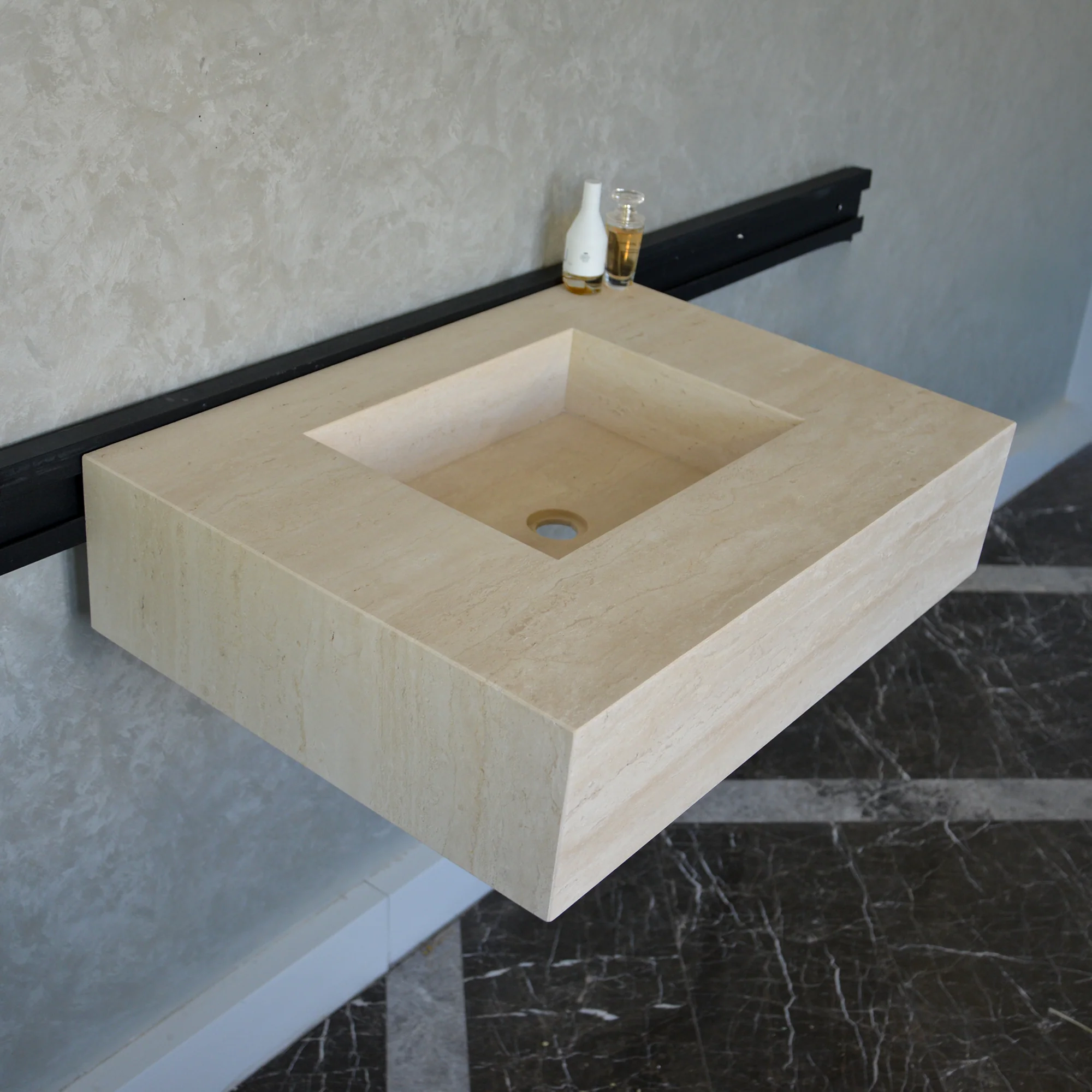HANDCRAFTED CUSTOM TRAVERTINE SINK (TR-051) - Image 9