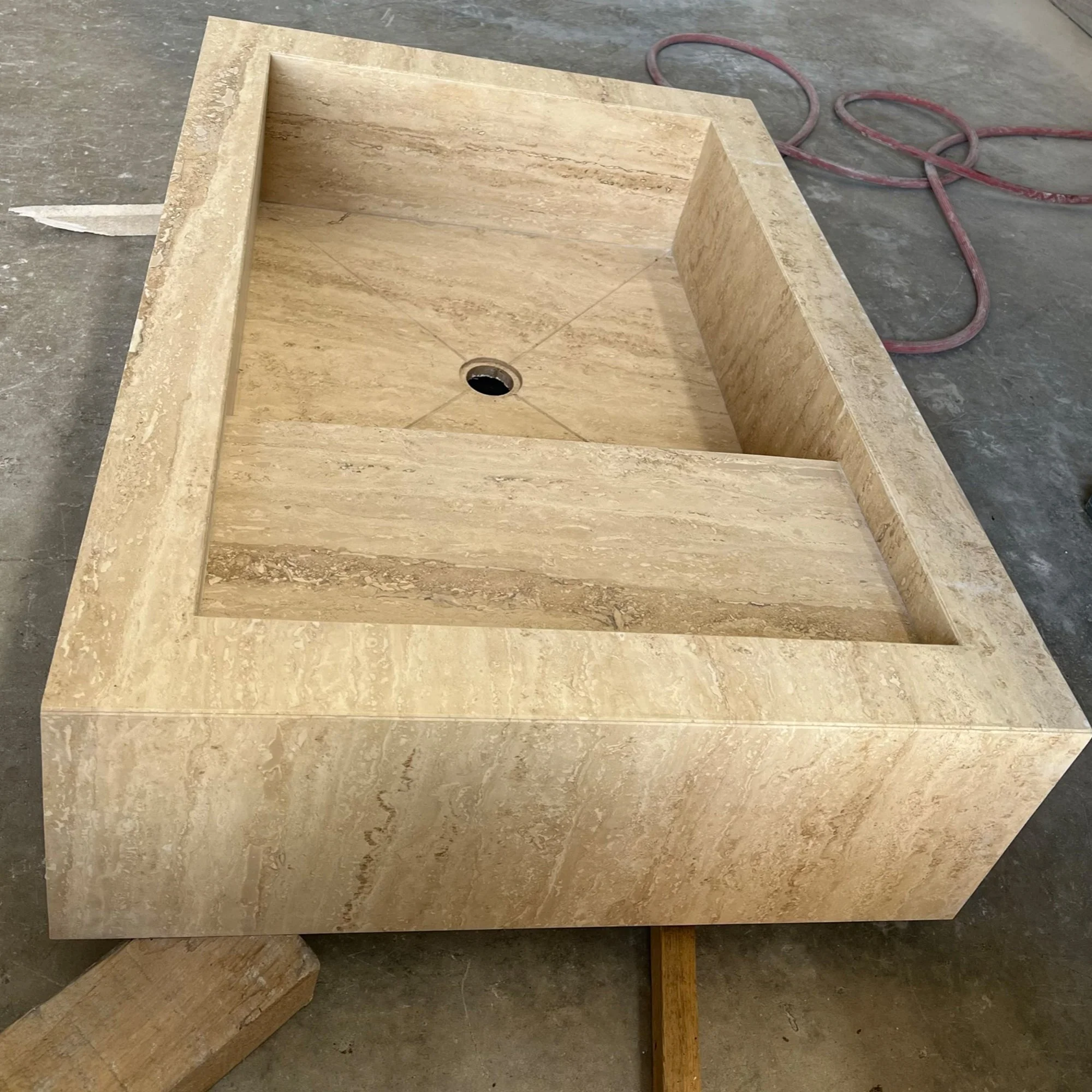 HANDCRAFTED CUSTOM TRAVERTINE SINK - 3 (TR-075) - Image 11