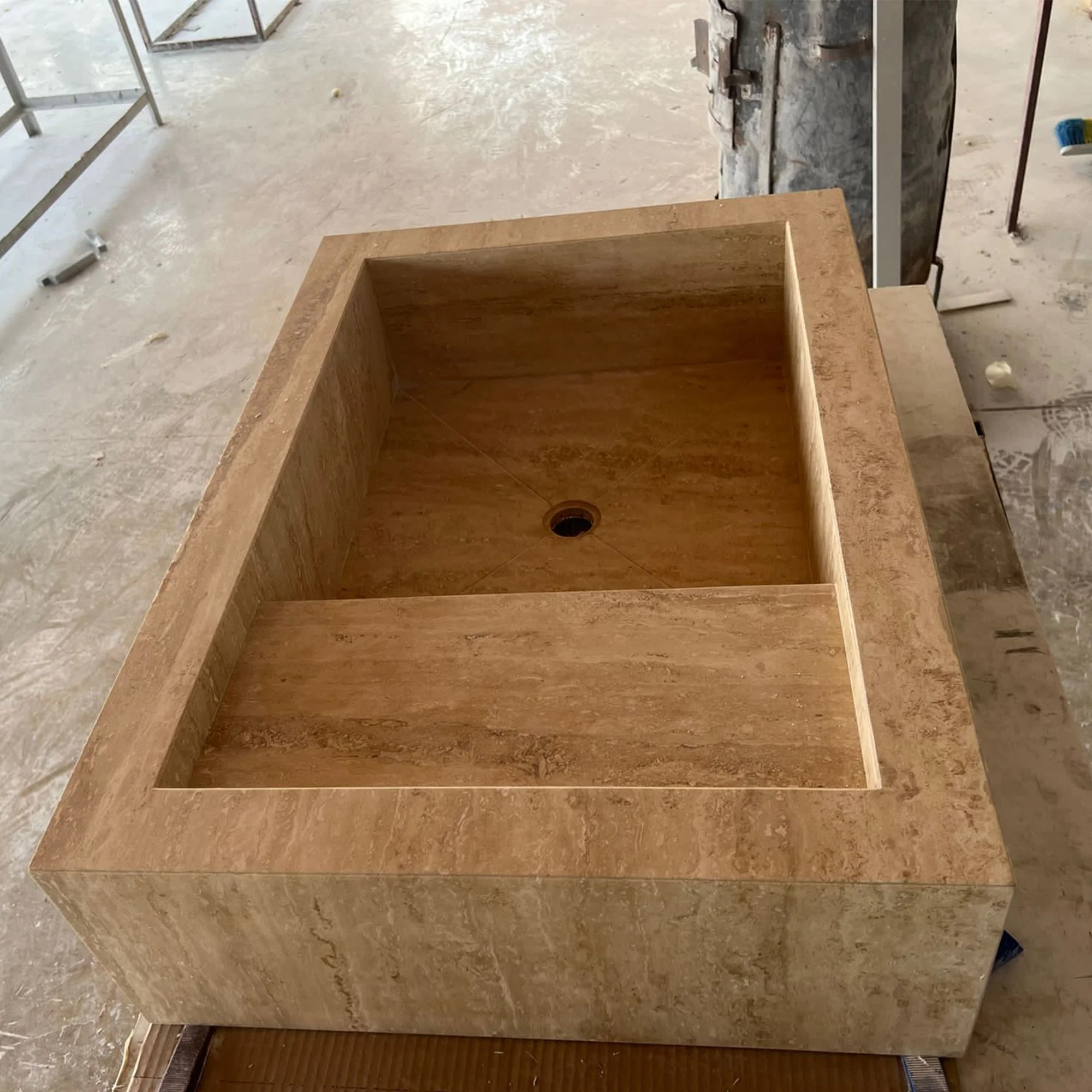 HANDCRAFTED CUSTOM TRAVERTINE SINK - 3 (TR-075) - Image 4