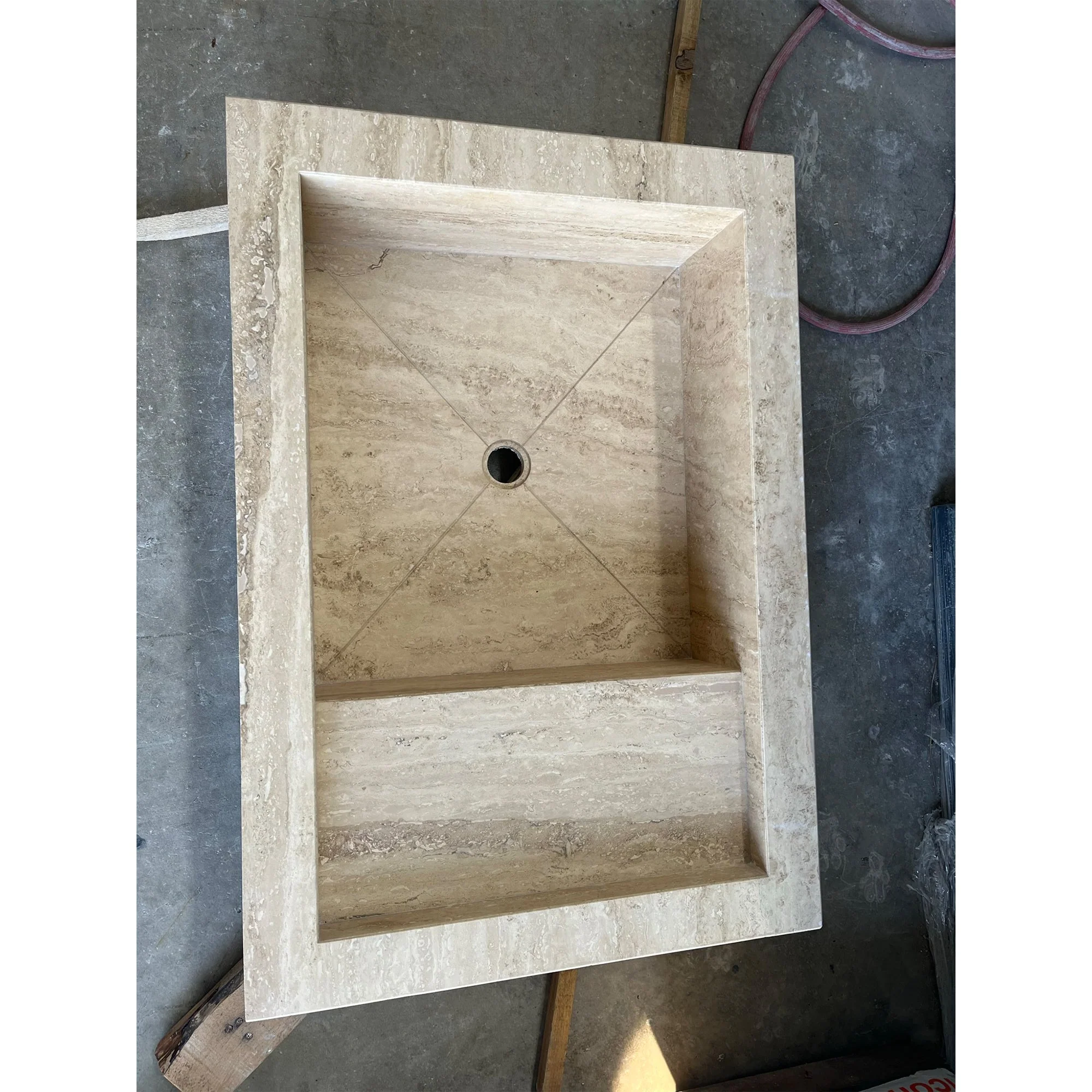 HANDCRAFTED CUSTOM TRAVERTINE SINK - 3 (TR-075) - Image 5