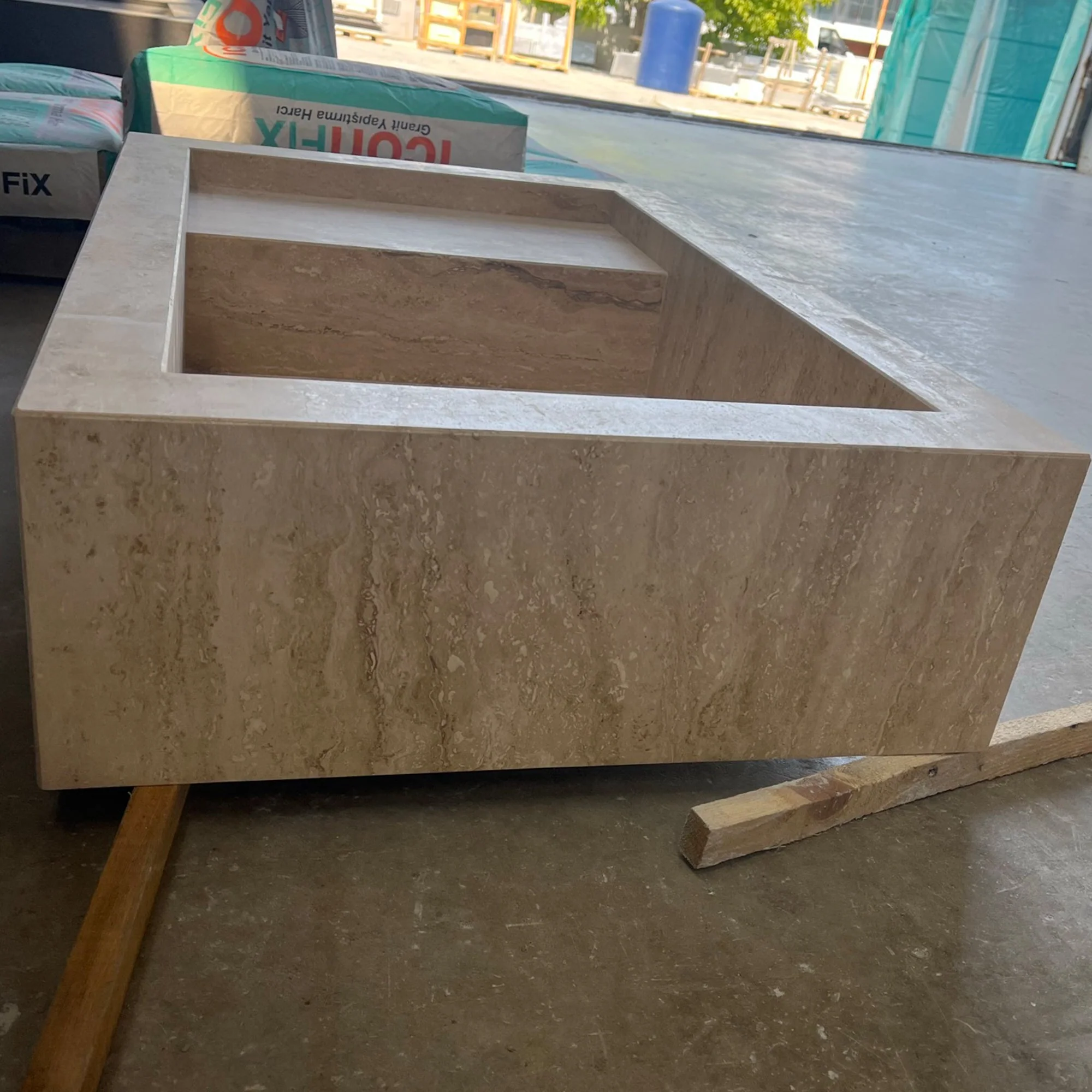 HANDCRAFTED CUSTOM TRAVERTINE SINK - 3 (TR-075) - Image 7