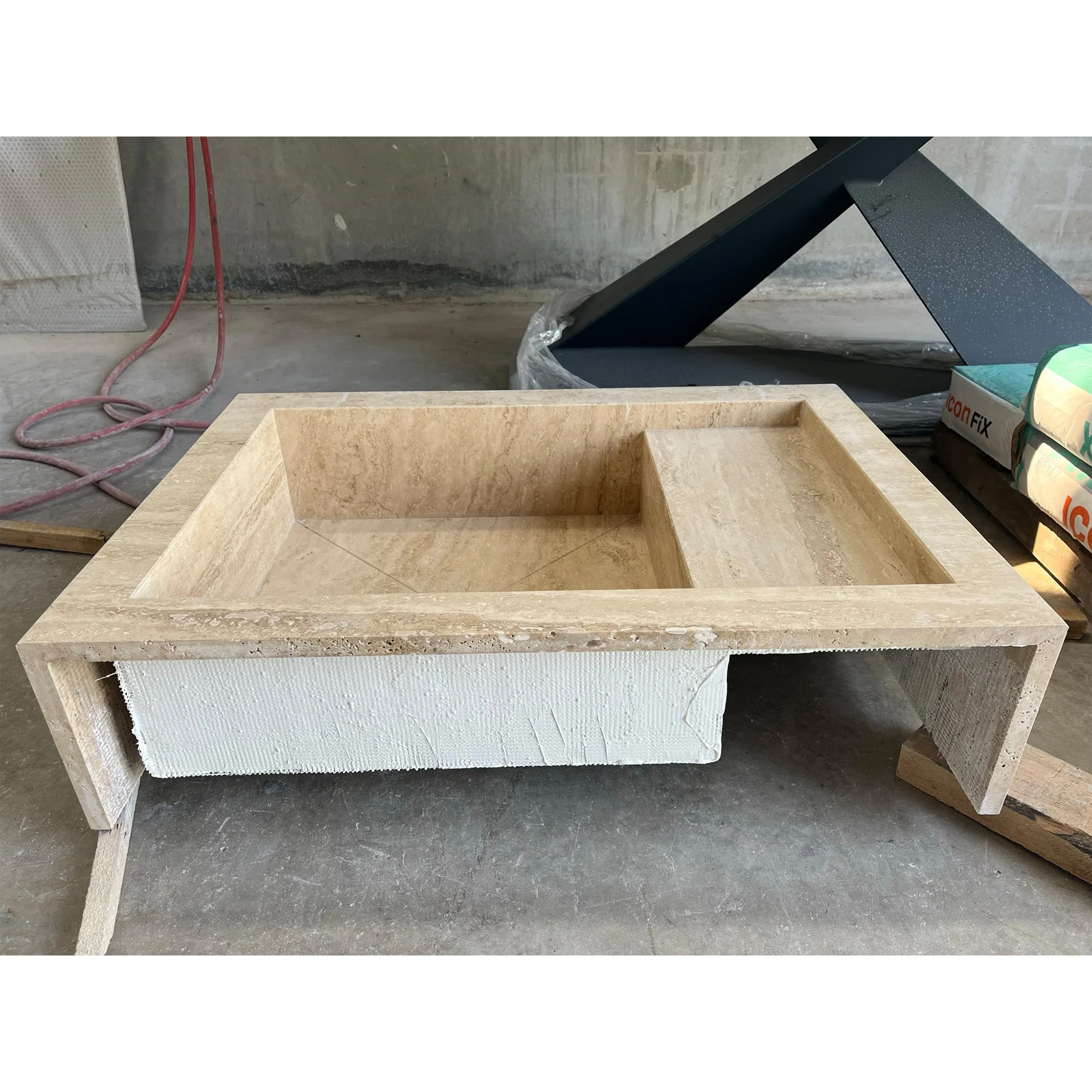 HANDCRAFTED CUSTOM TRAVERTINE SINK - 3 (TR-075) - Image 8